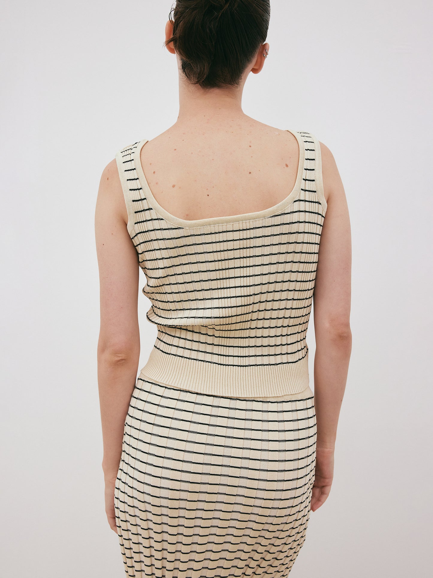 3 Piece Striped Knit Set, Parmesan