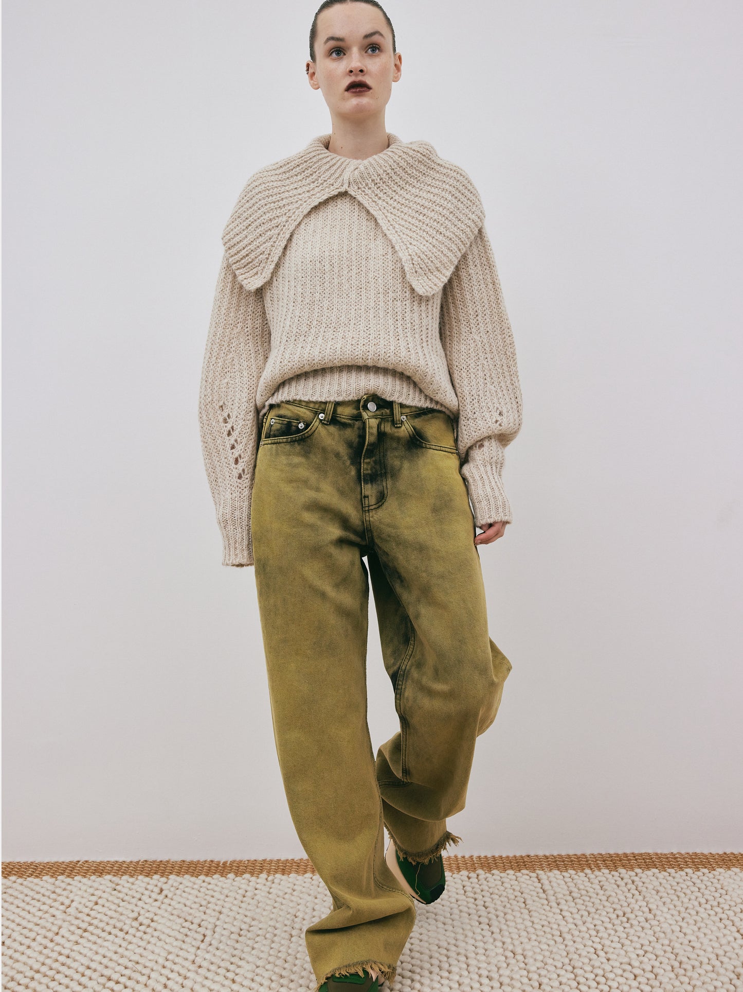 Acid Wash Boyfriend Jeans, Dijon