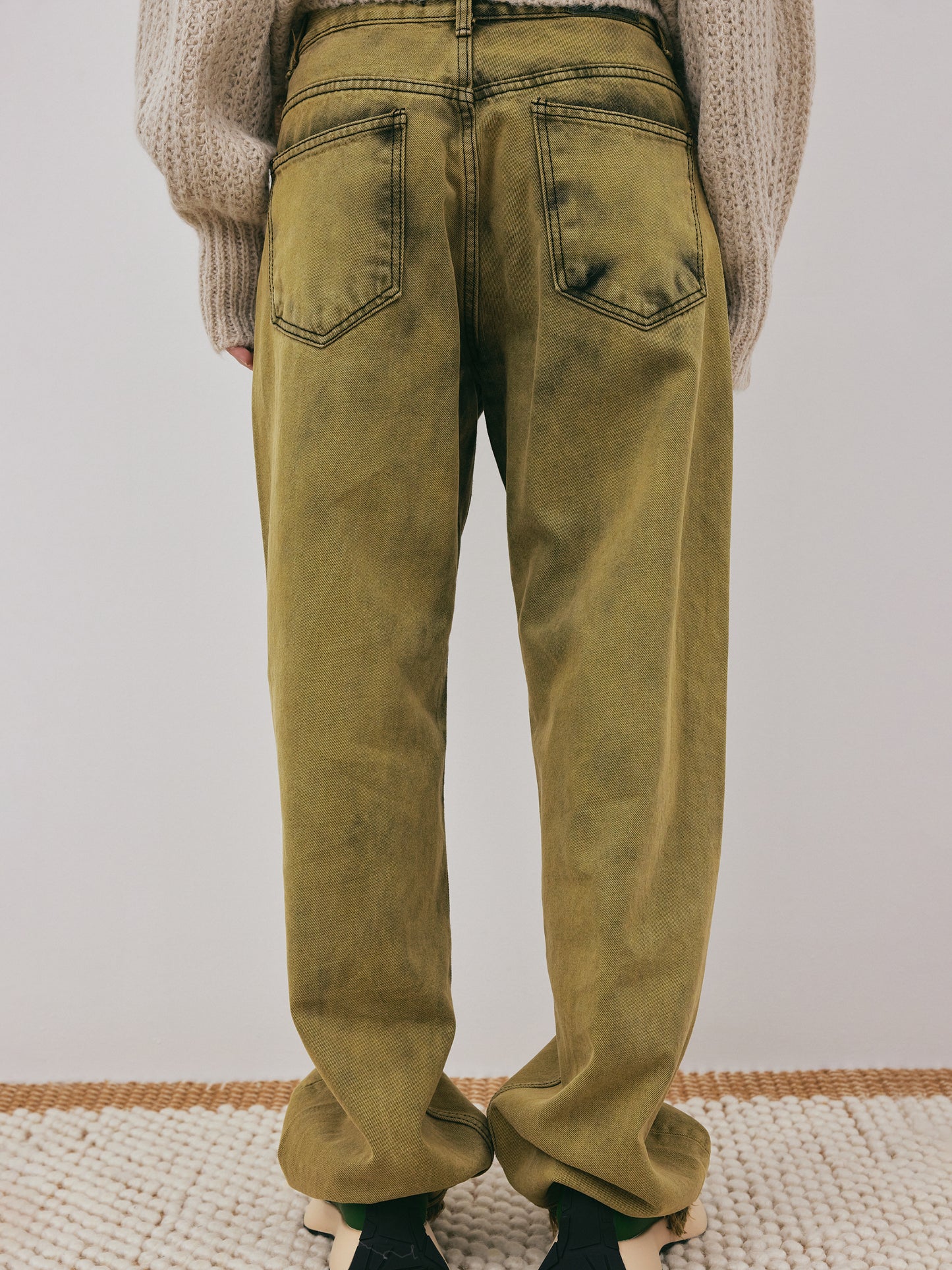 Acid Wash Boyfriend Jeans, Dijon