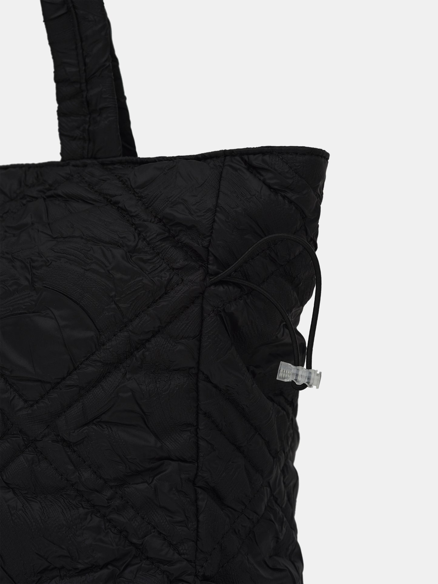 Quilted Pillow Tote Bag, Black