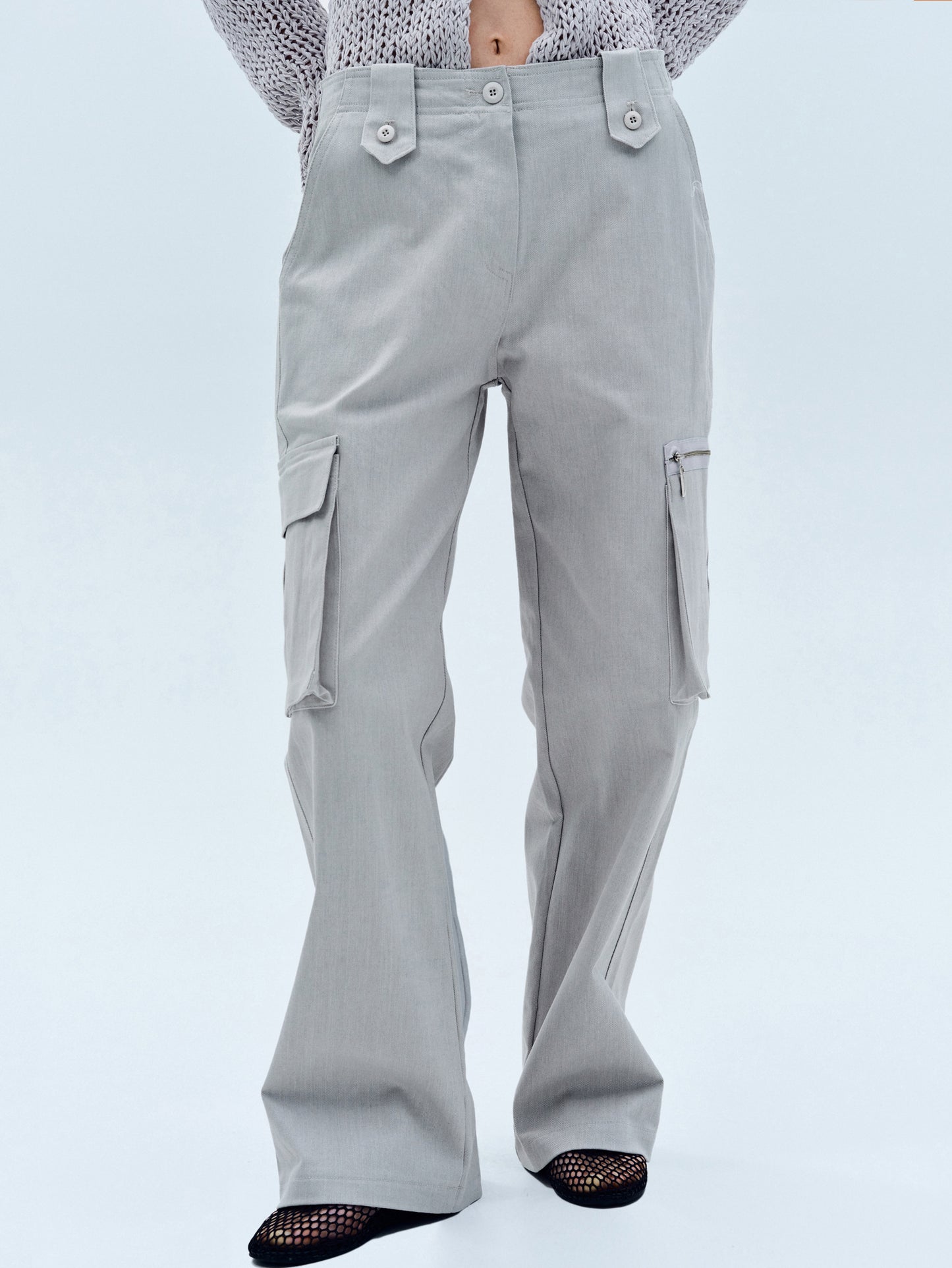 Rigid Pocket Cargo Pants, Cloud Grey