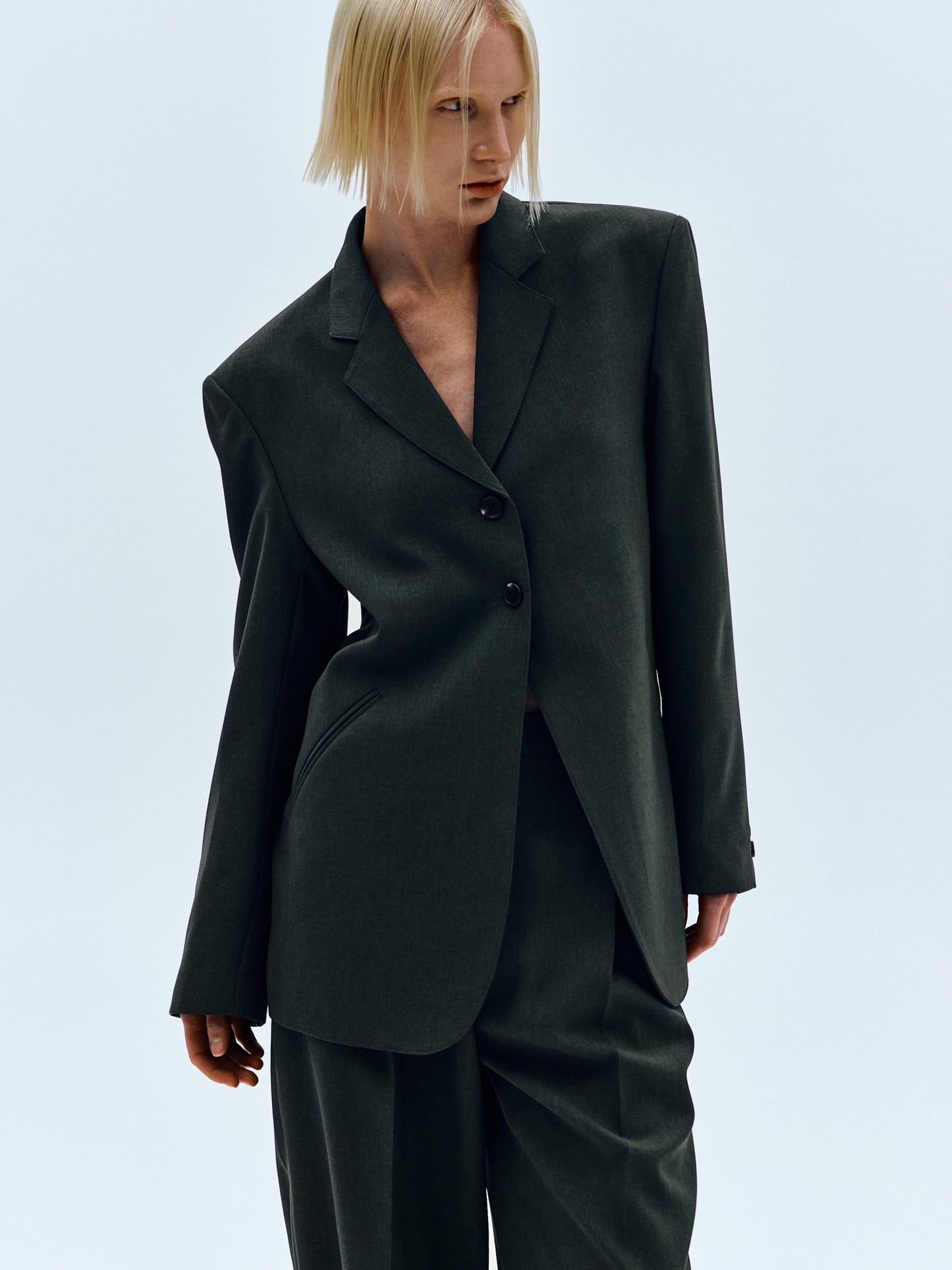 Tailored Suit Blazer, Dark Khaki