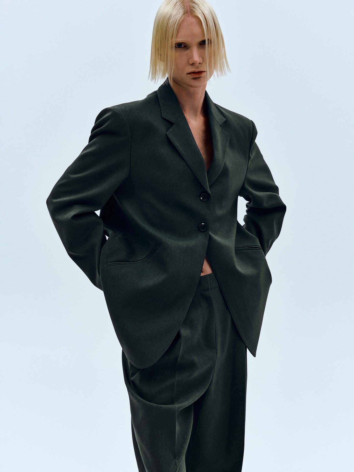 Tailored Suit Blazer, Dark Khaki