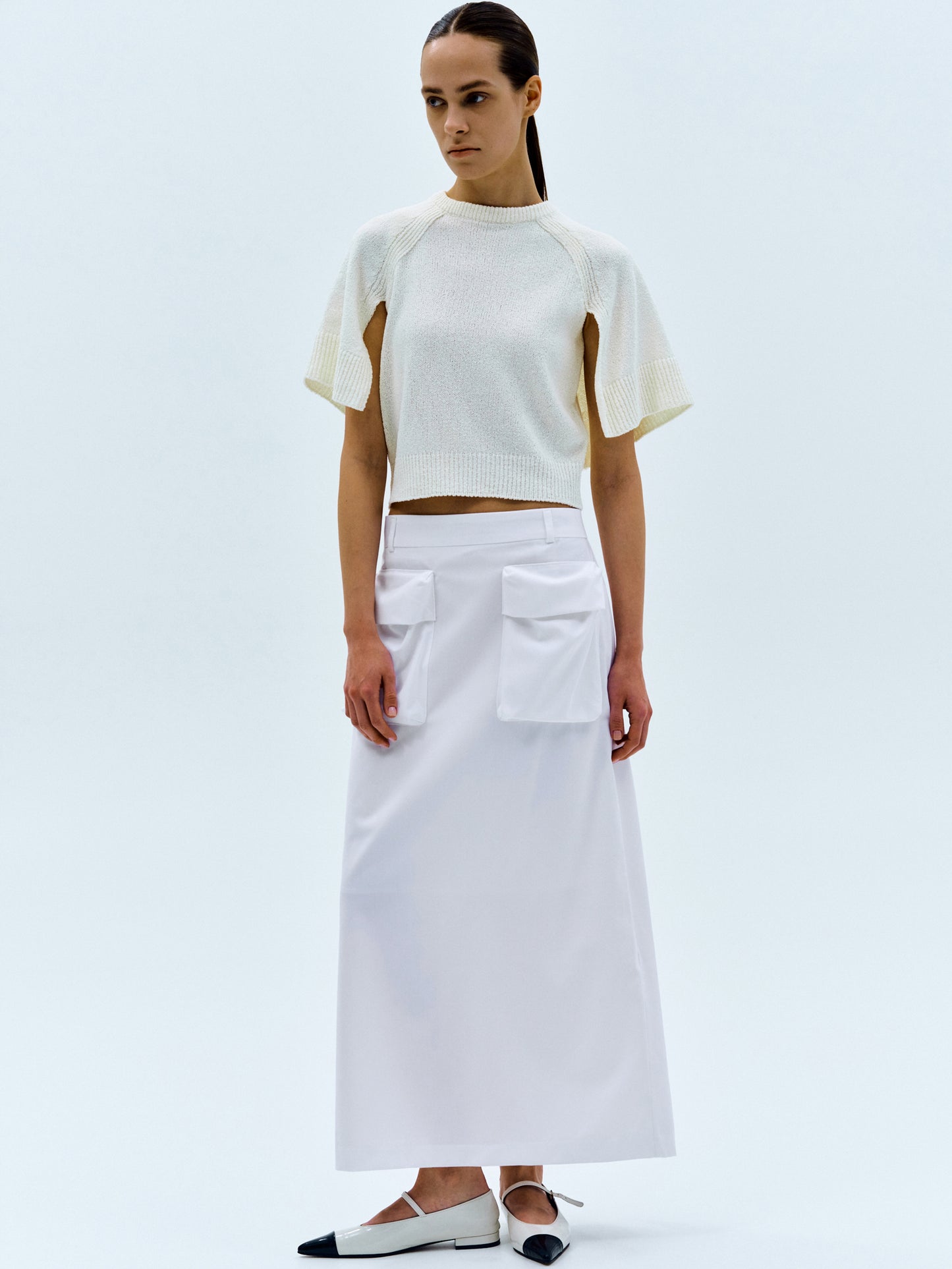 Poncho Knit Top, Ivory