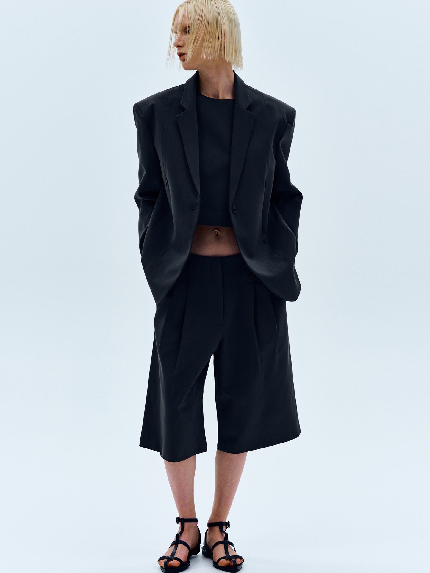 Zip Pocket Blazer, Charcoal
