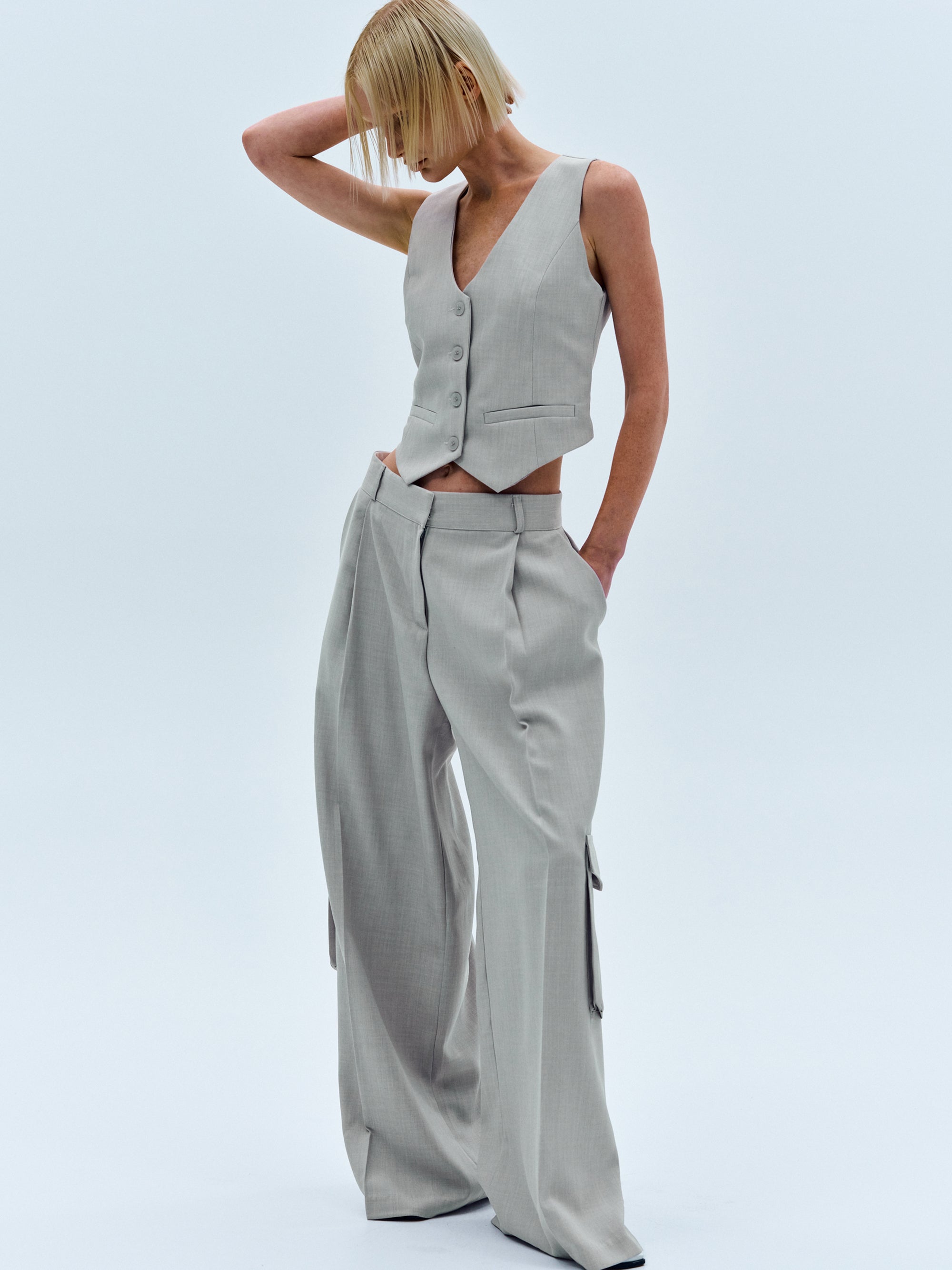 Linen Suit Vest, Grey SourceUnknown