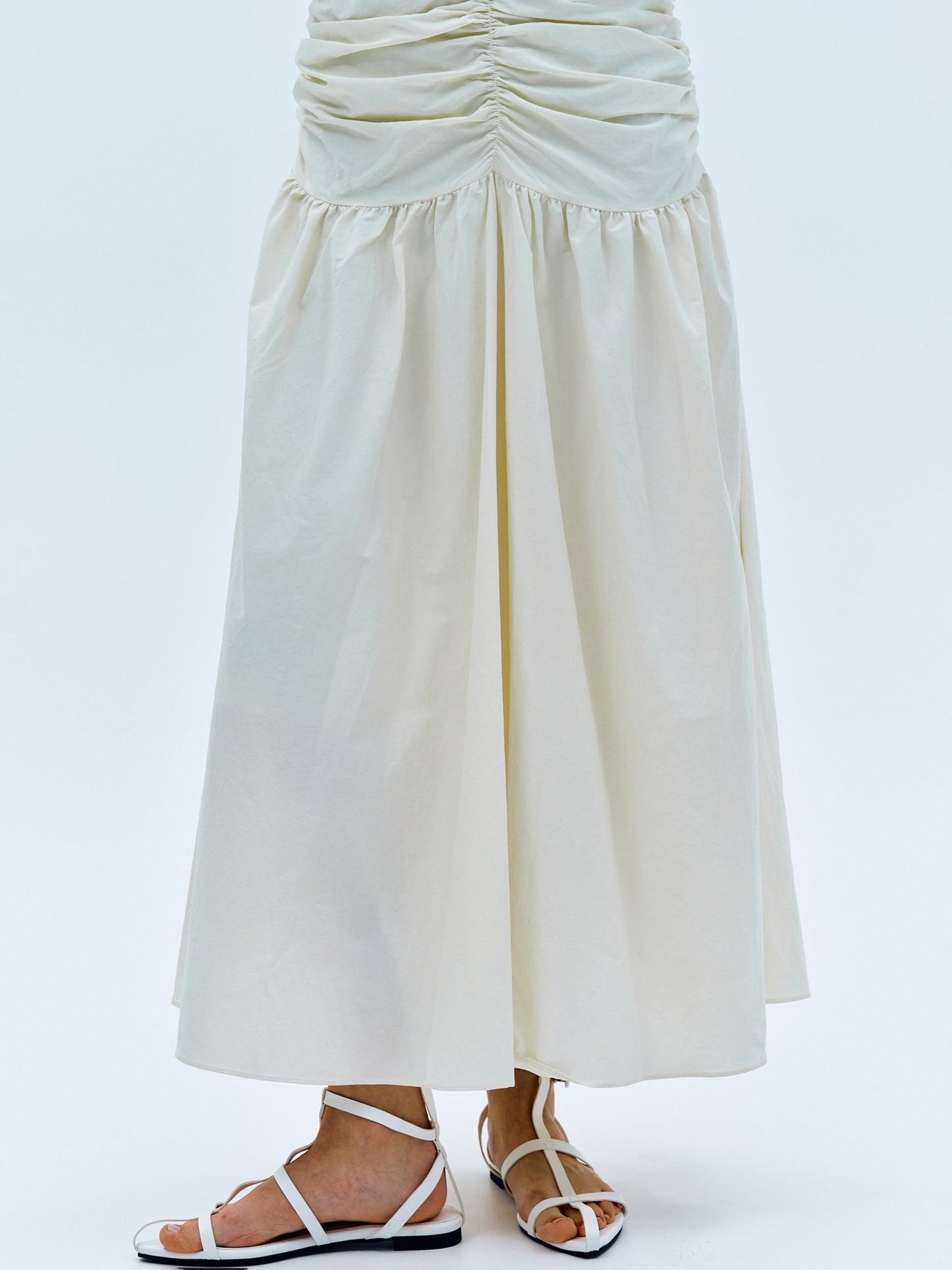 Shirred Sun Dress, Ivory