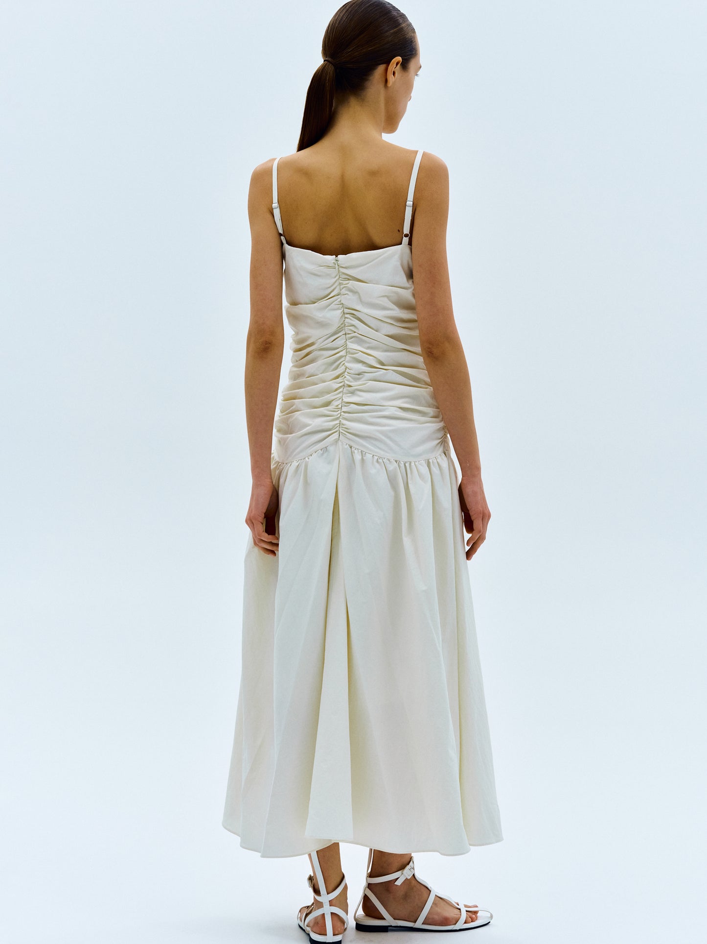Shirred Sun Dress, Ivory