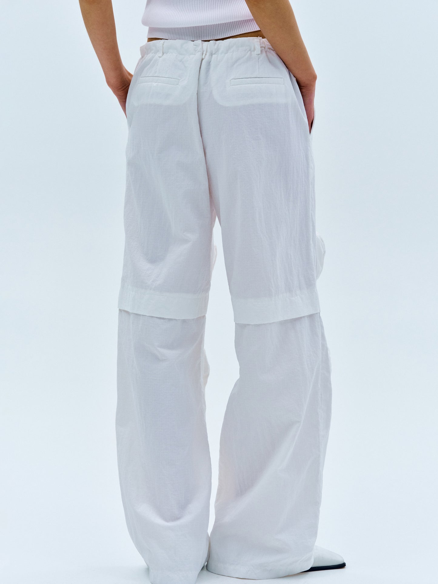 Multi-Pocket Cargo Pants, White