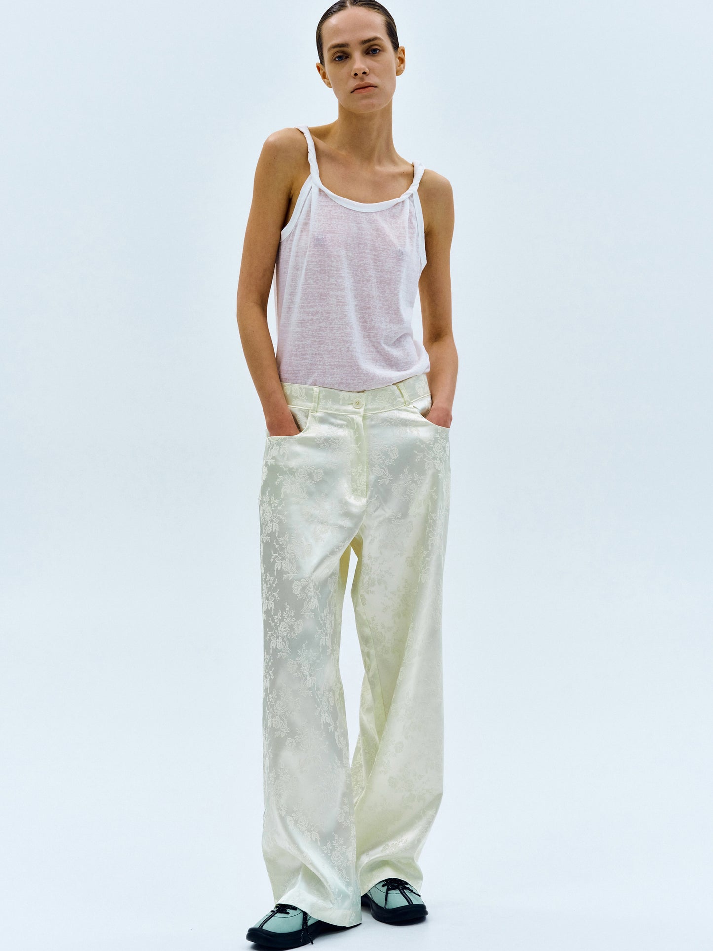 Twist Detailed Tank, White