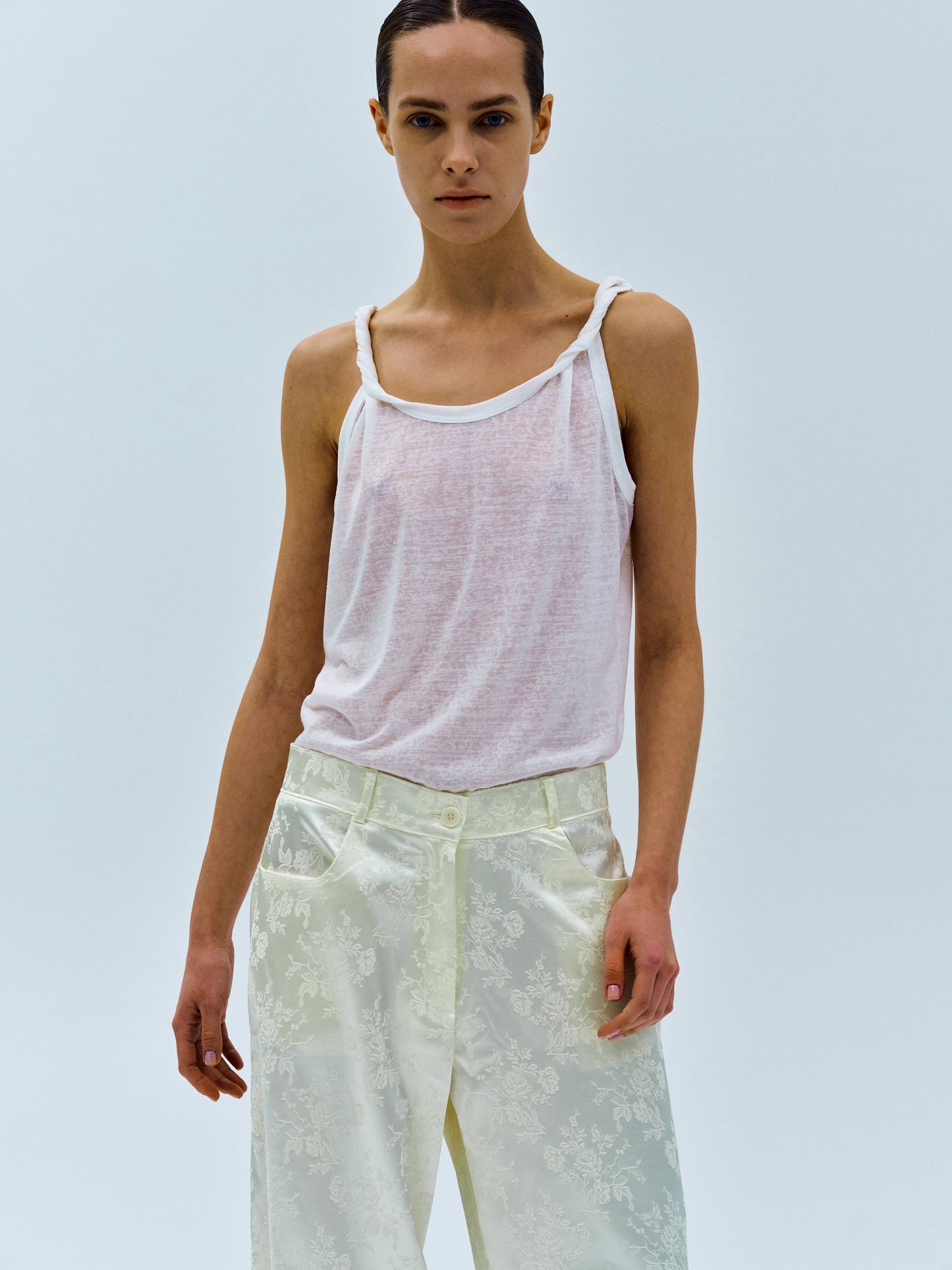 Twist Detailed Tank, White