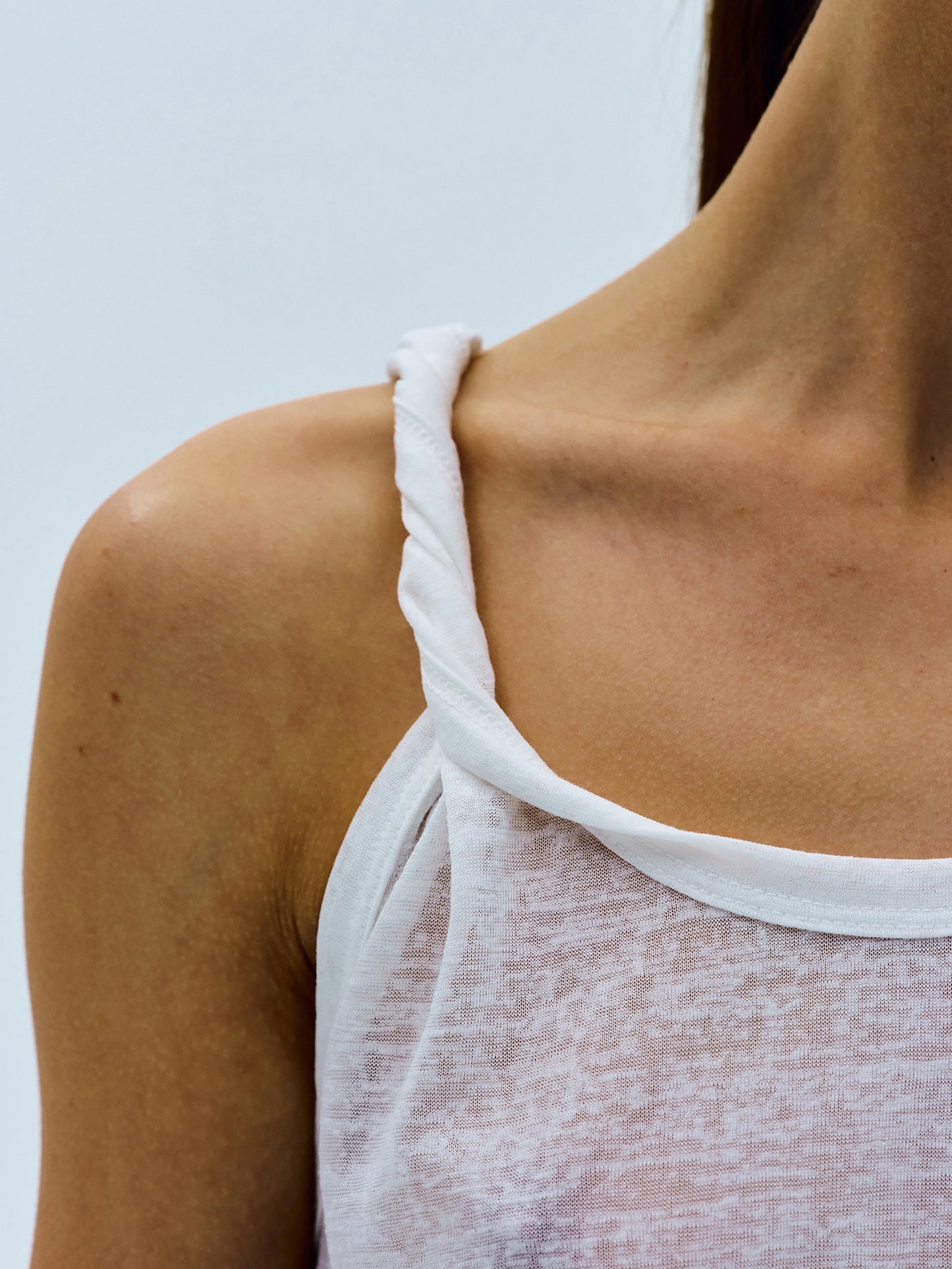 Twist Detailed Tank, White