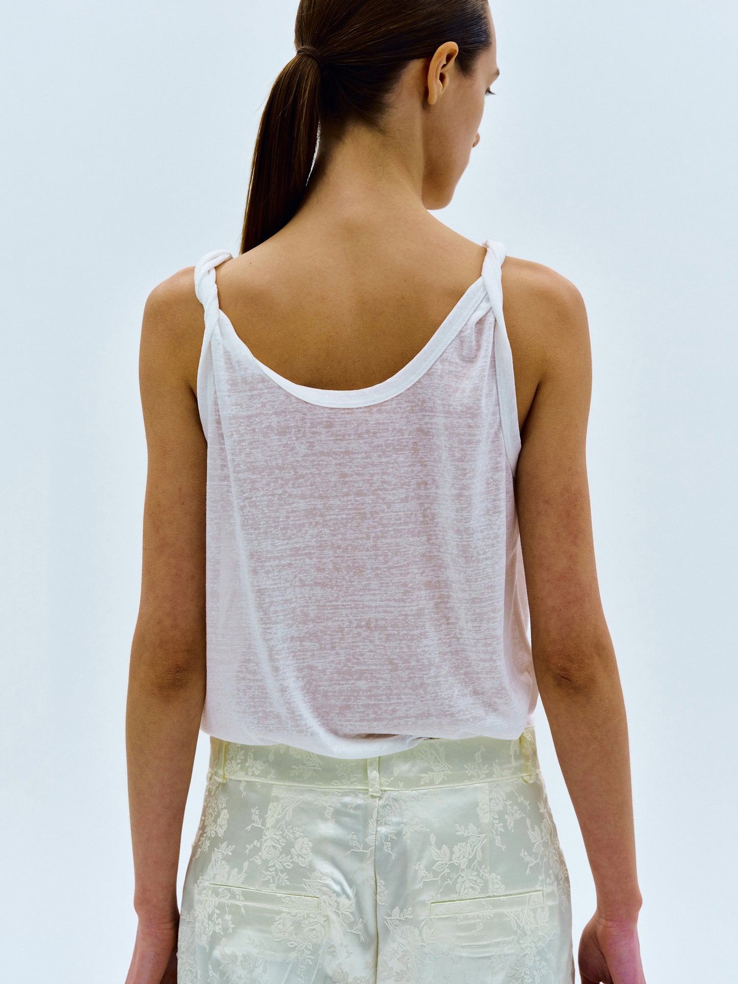 Twist Detailed Tank, White