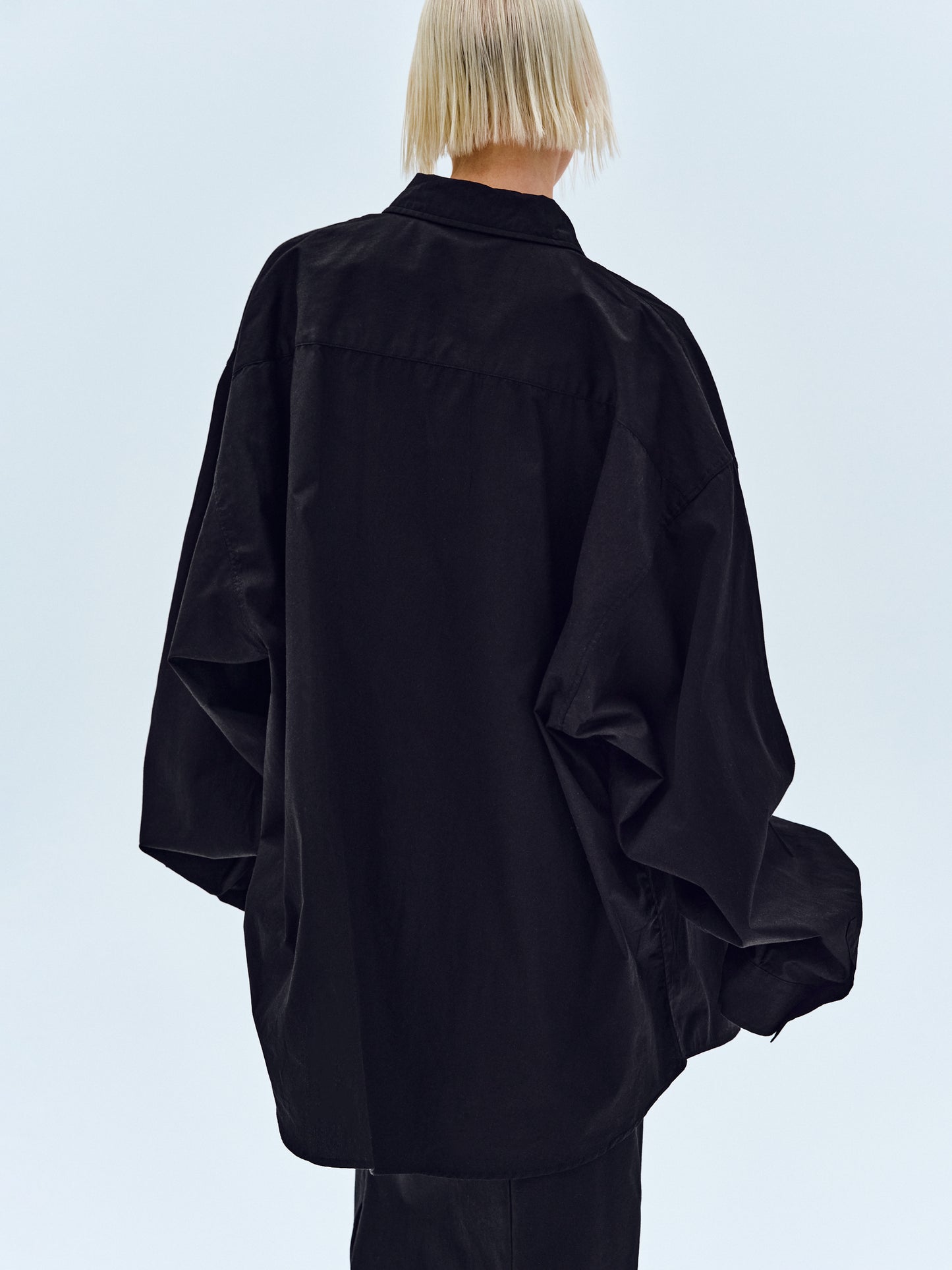 Over-Fit Cotton Shirt, Black