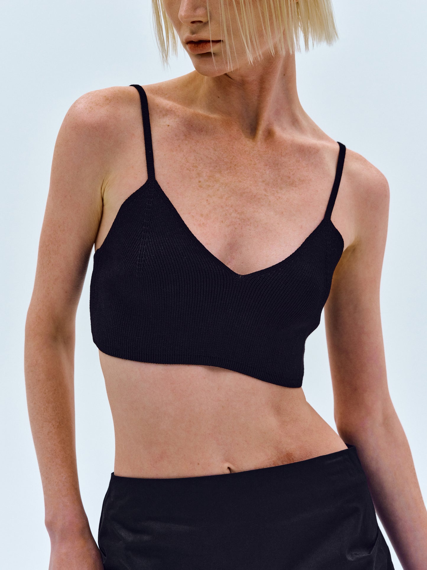 Knitted Bra Top, Black