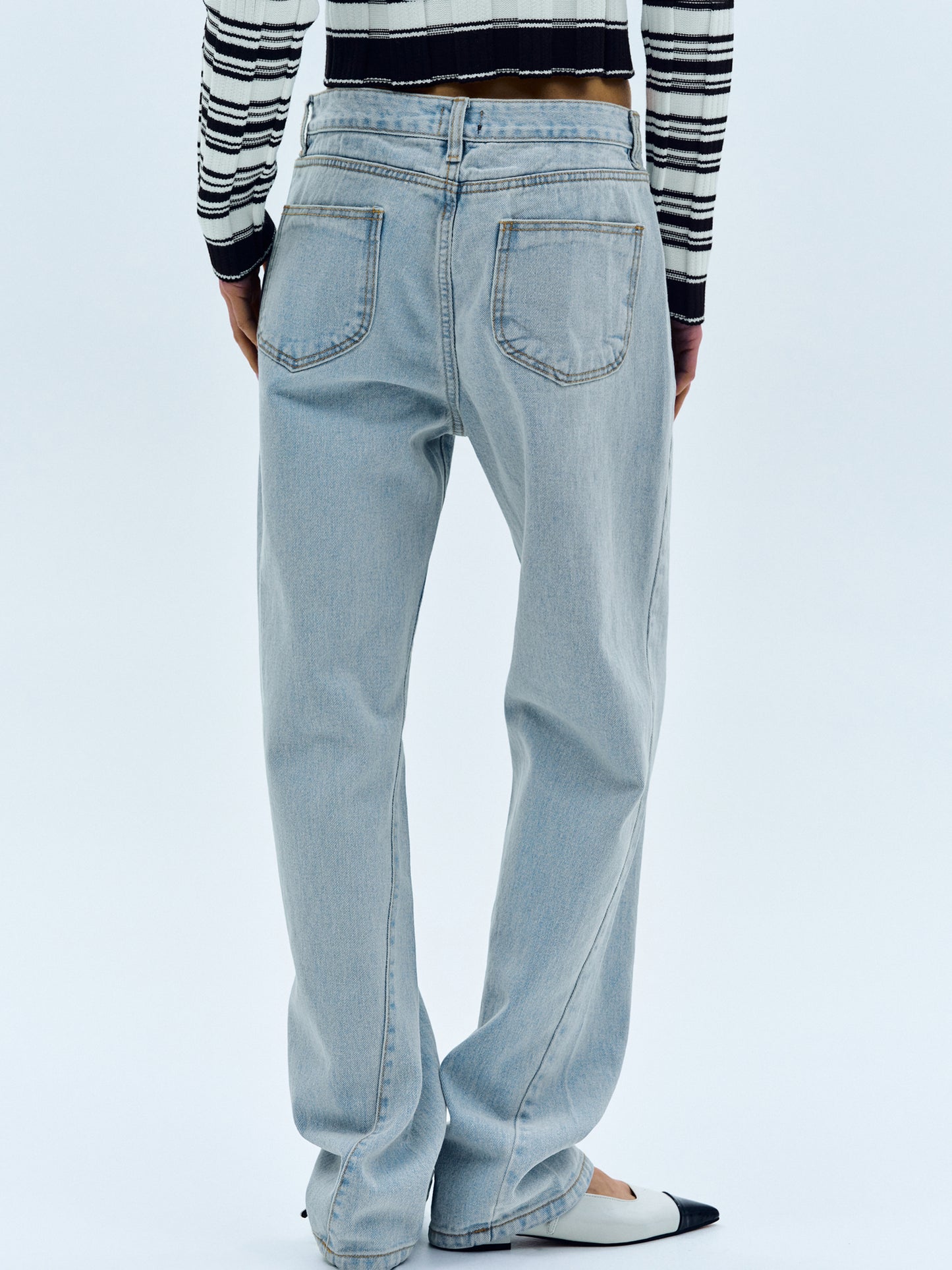 Twisted Seam Jeans, Light Blue