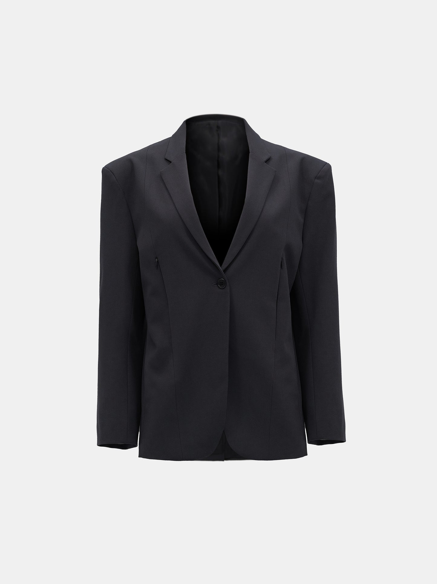 Zip Pocket Blazer, Charcoal