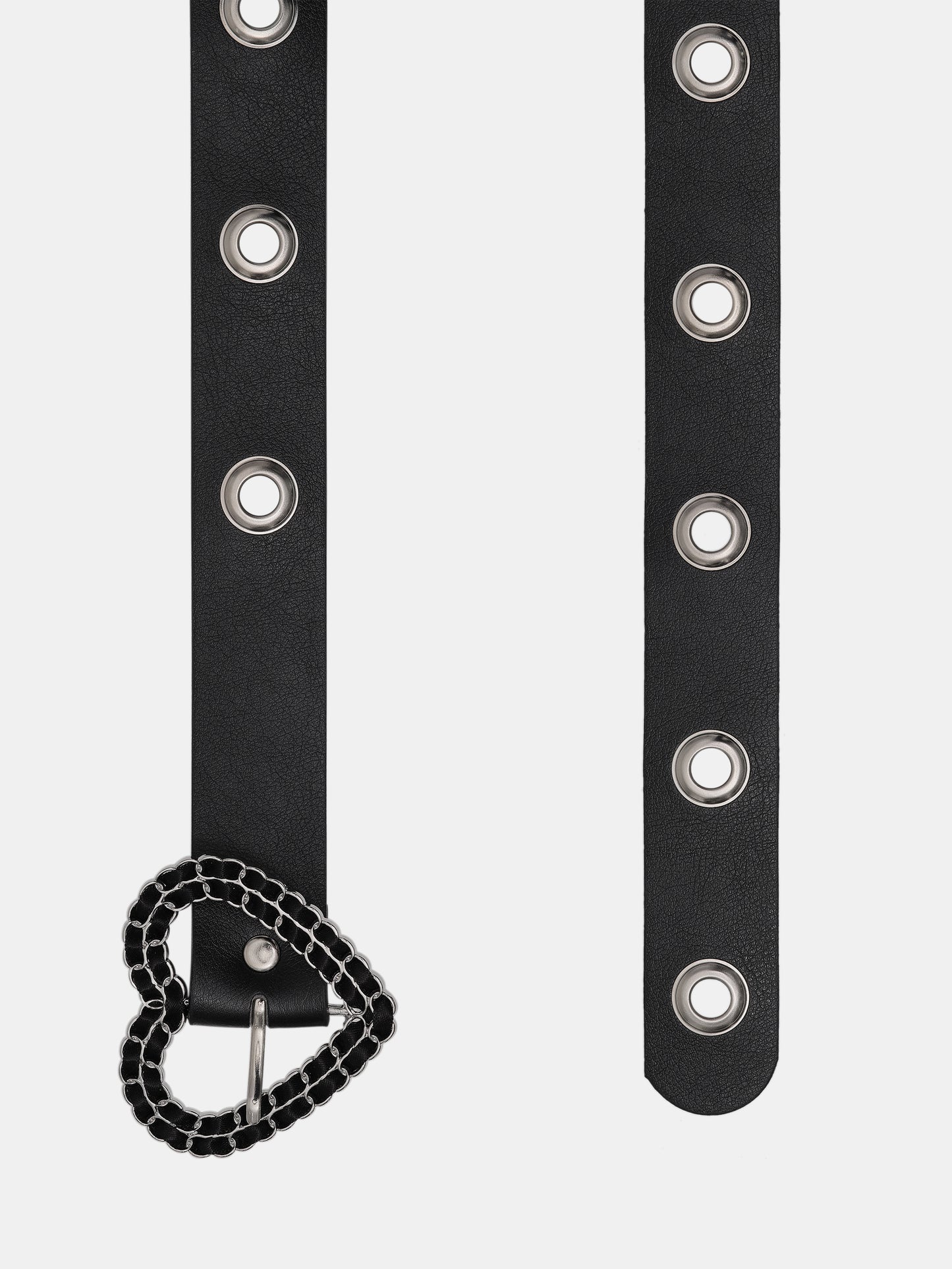 Heart Pendant Leather Belt, Black