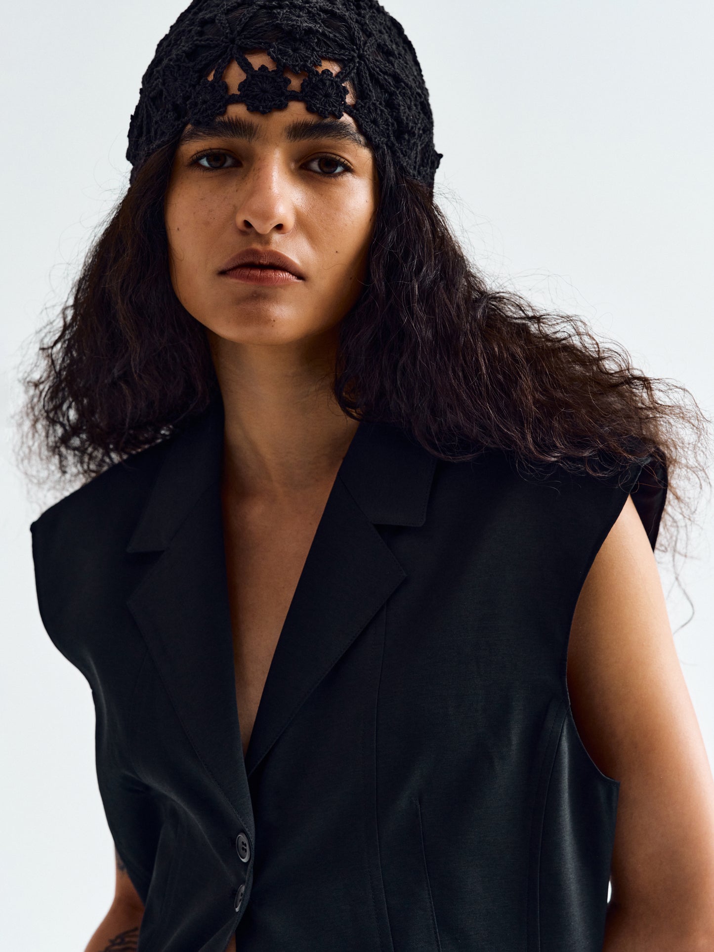 Hand-Crochet Beanie, Black
