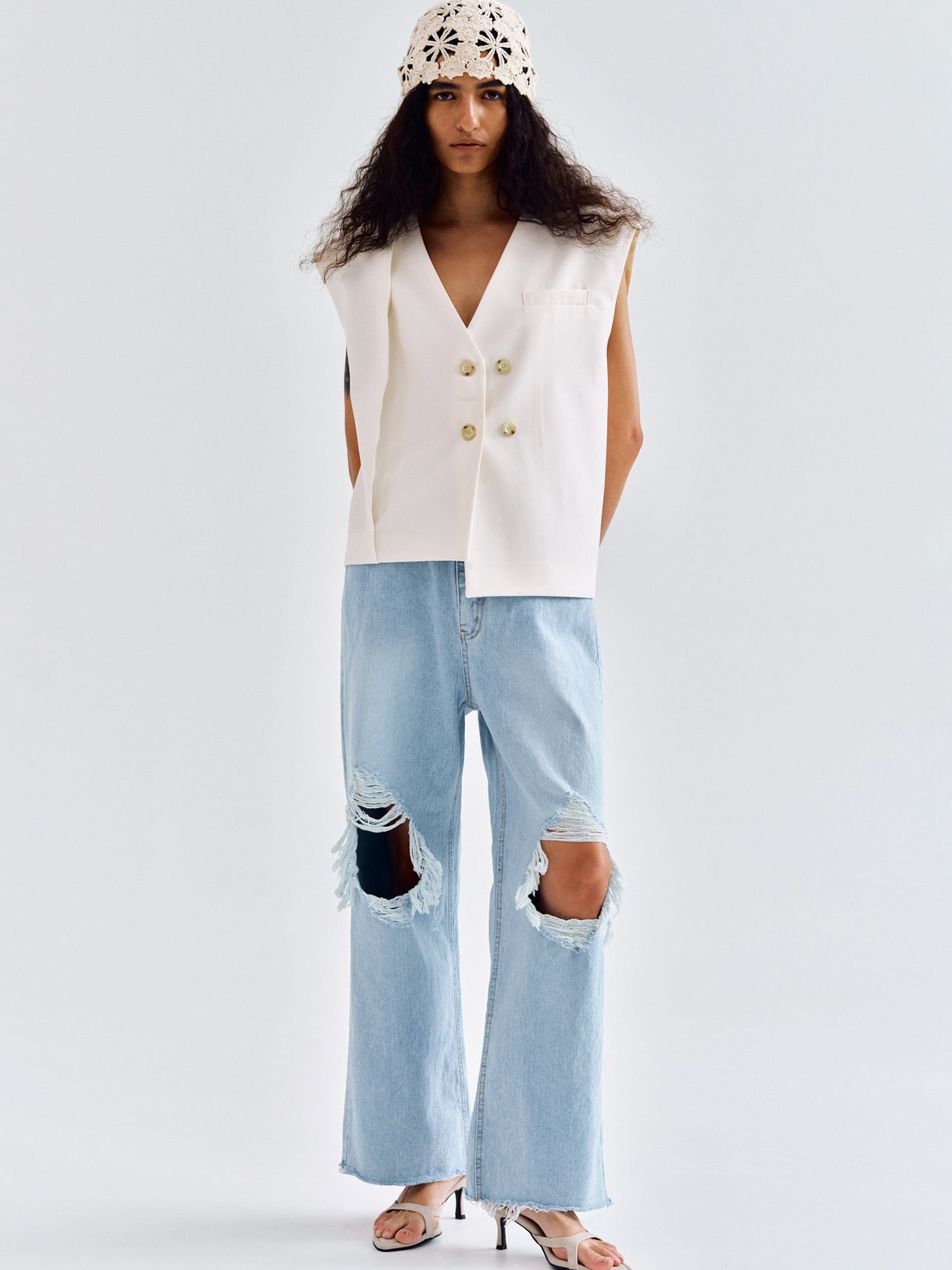 Double Breasted Waistcoat, Ivory