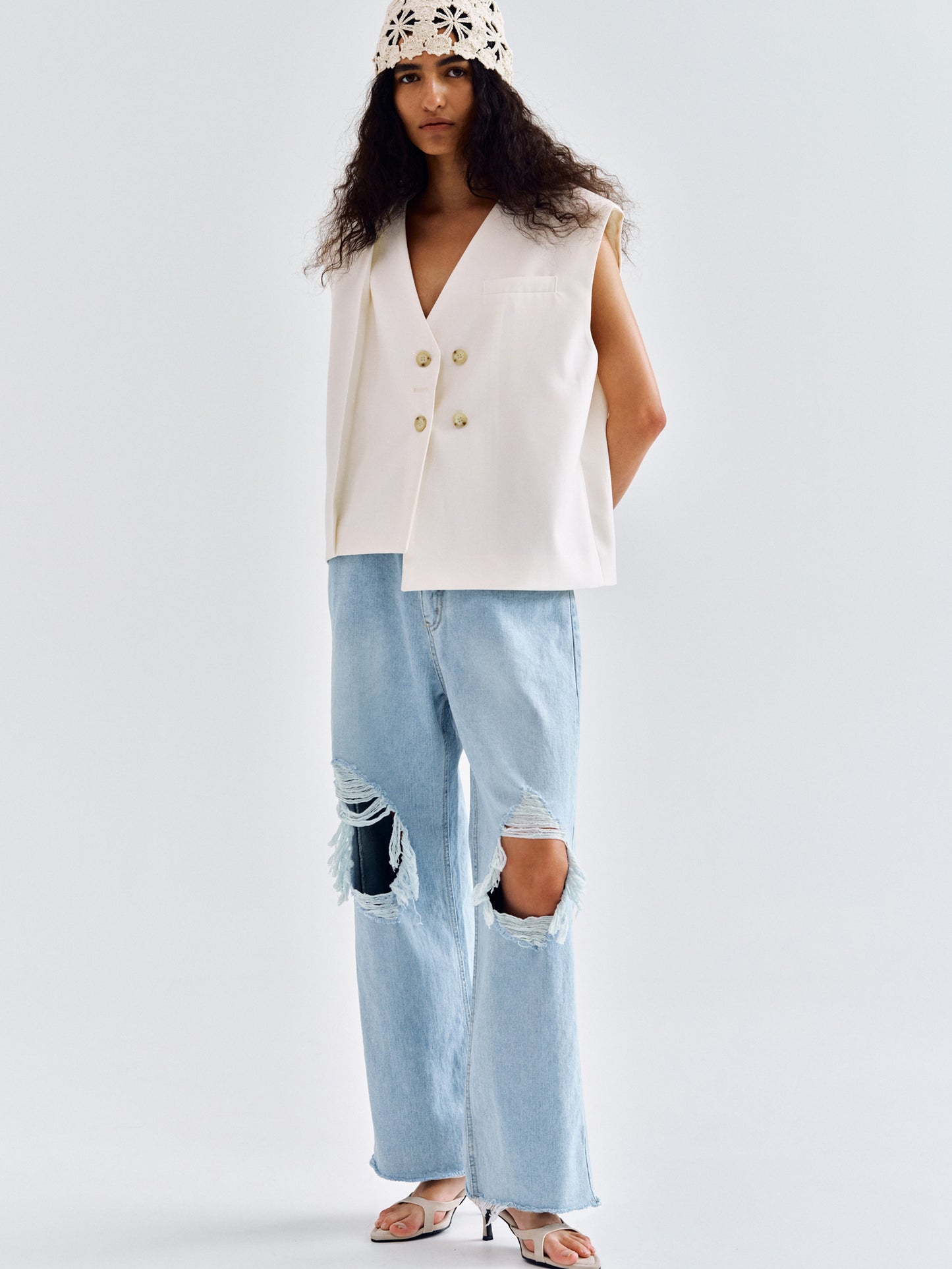 Double Breasted Waistcoat, Ivory