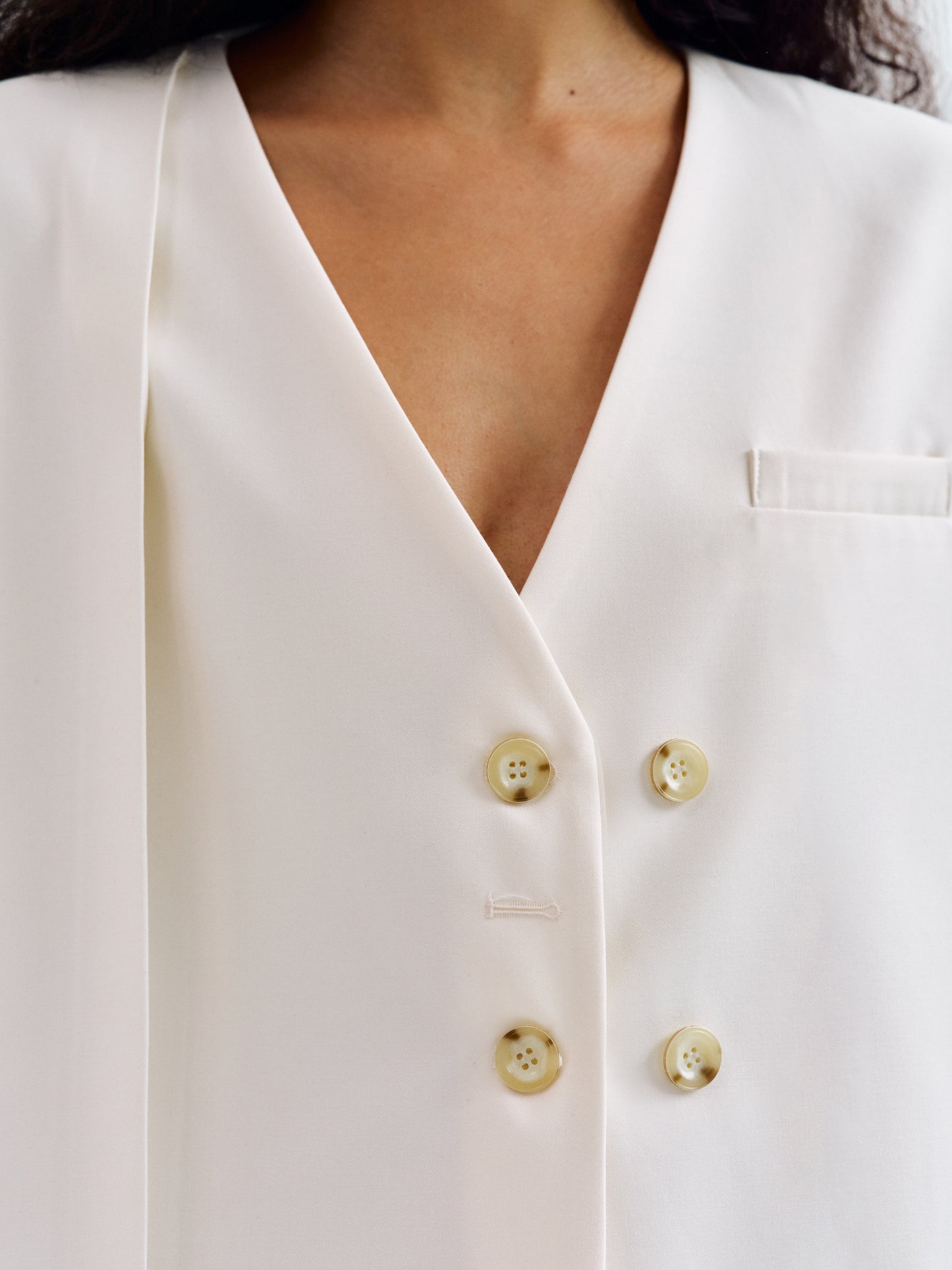 Double Breasted Waistcoat, Ivory
