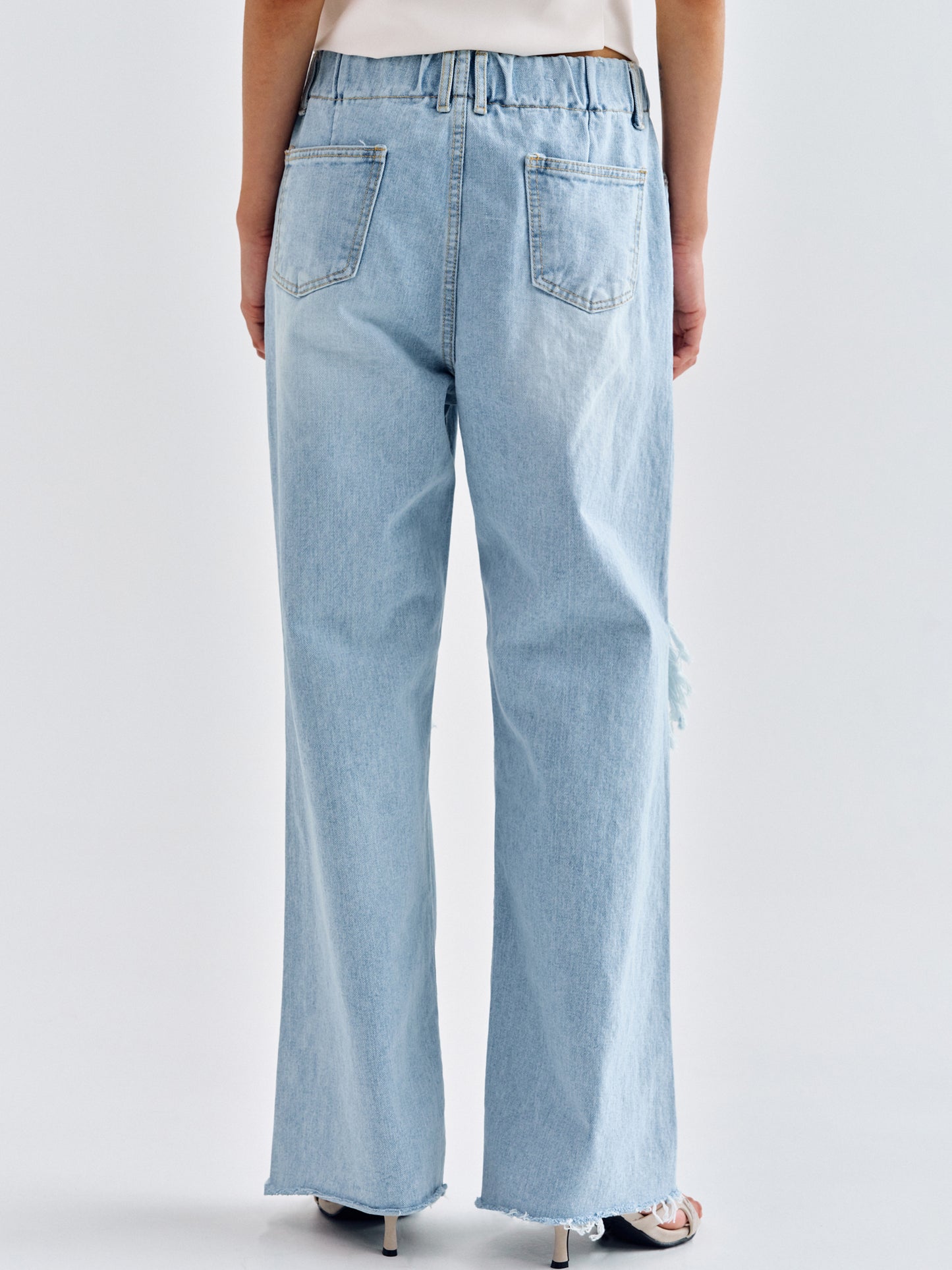 Relaxed Destroyed Jeans, Light Blue