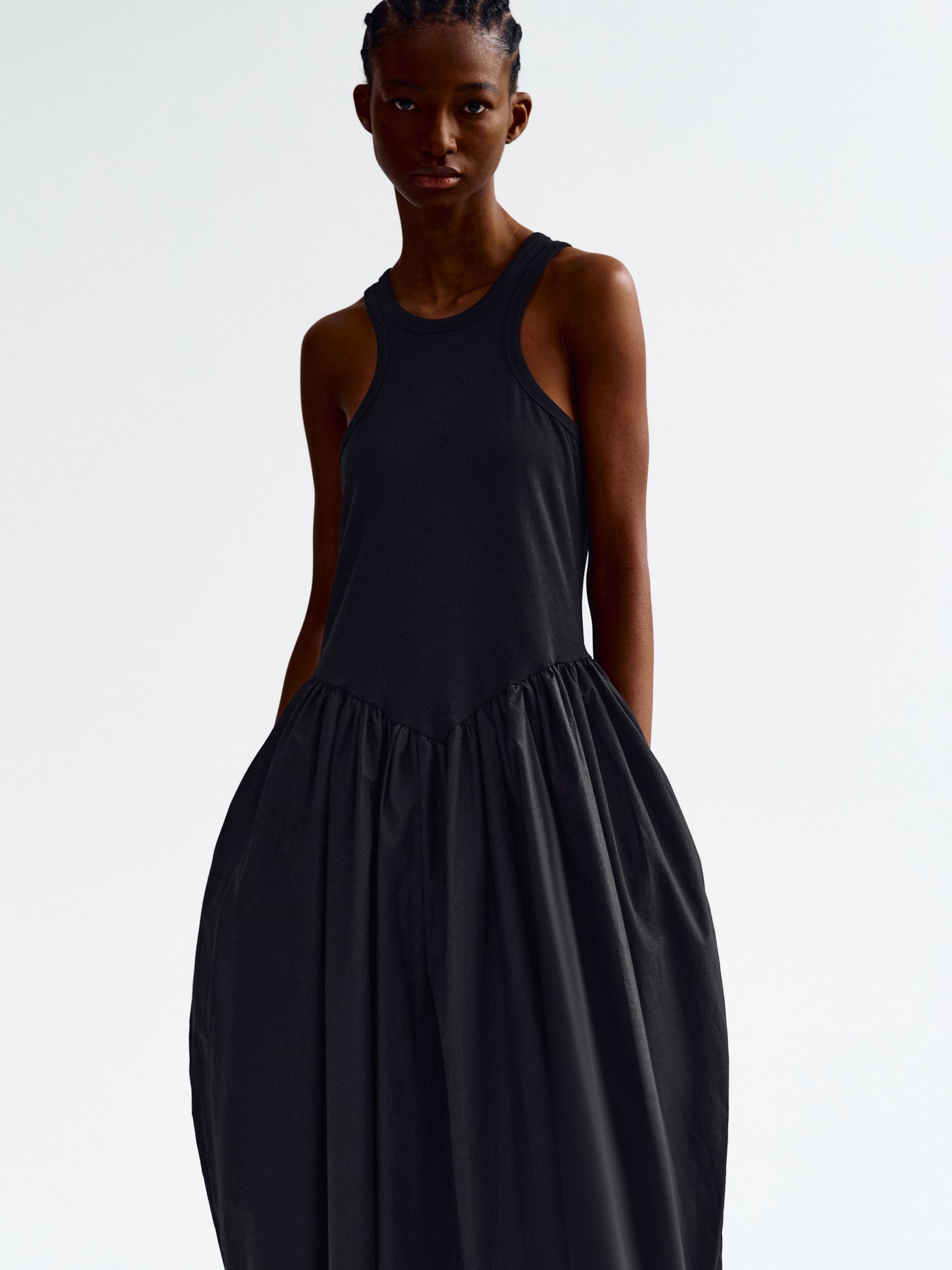 Car Tank Cotton Dress, Black