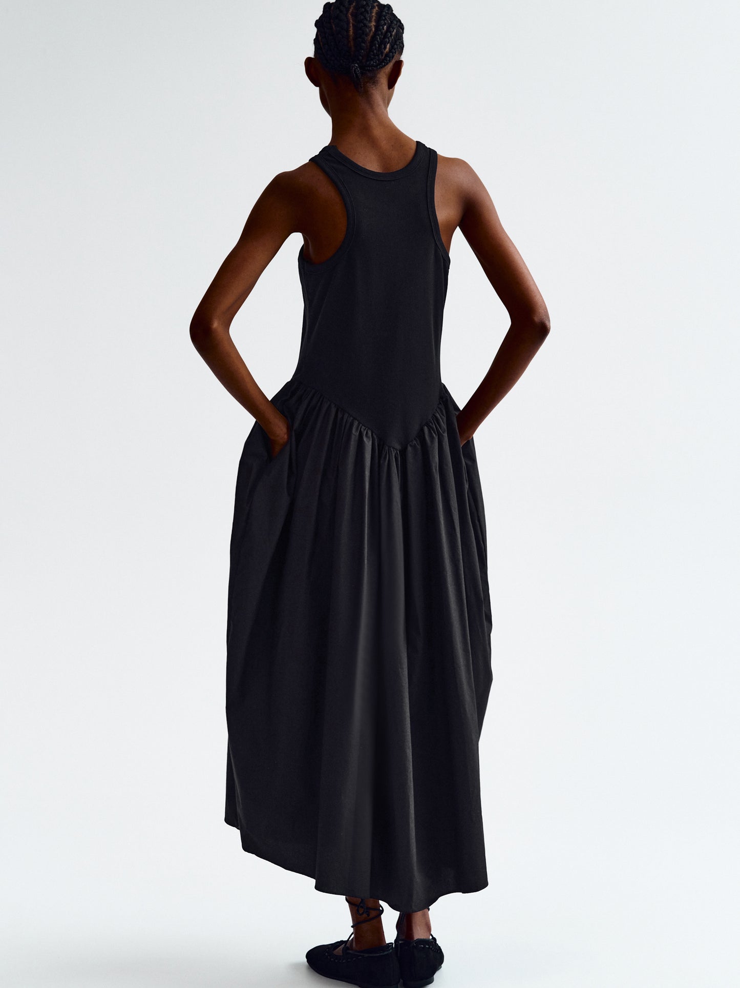 Car Tank Cotton Dress, Black