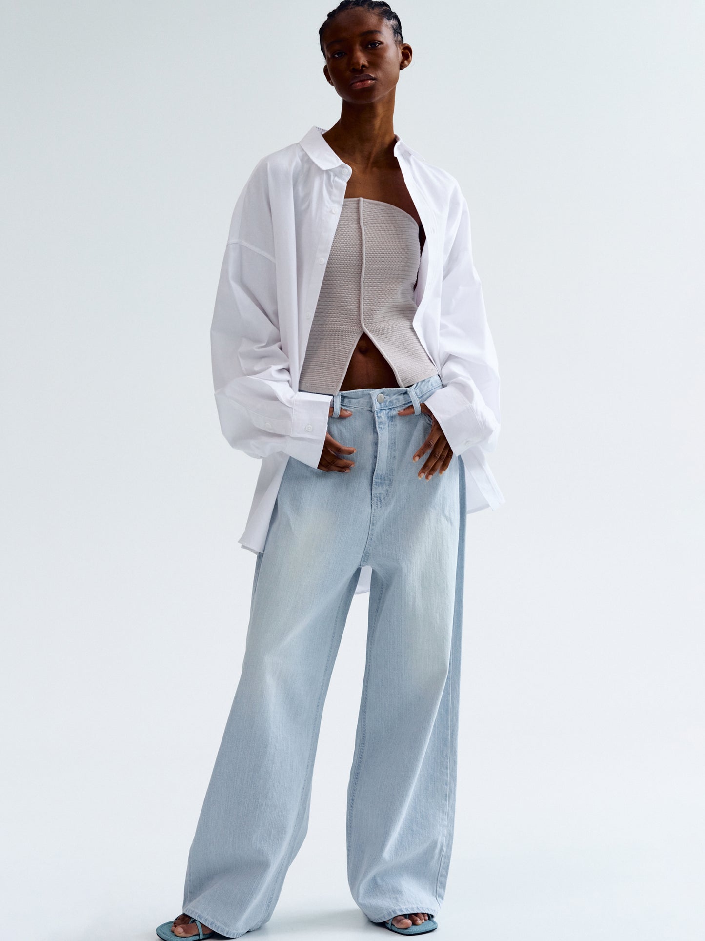 Over-Fit Cotton Shirt, White