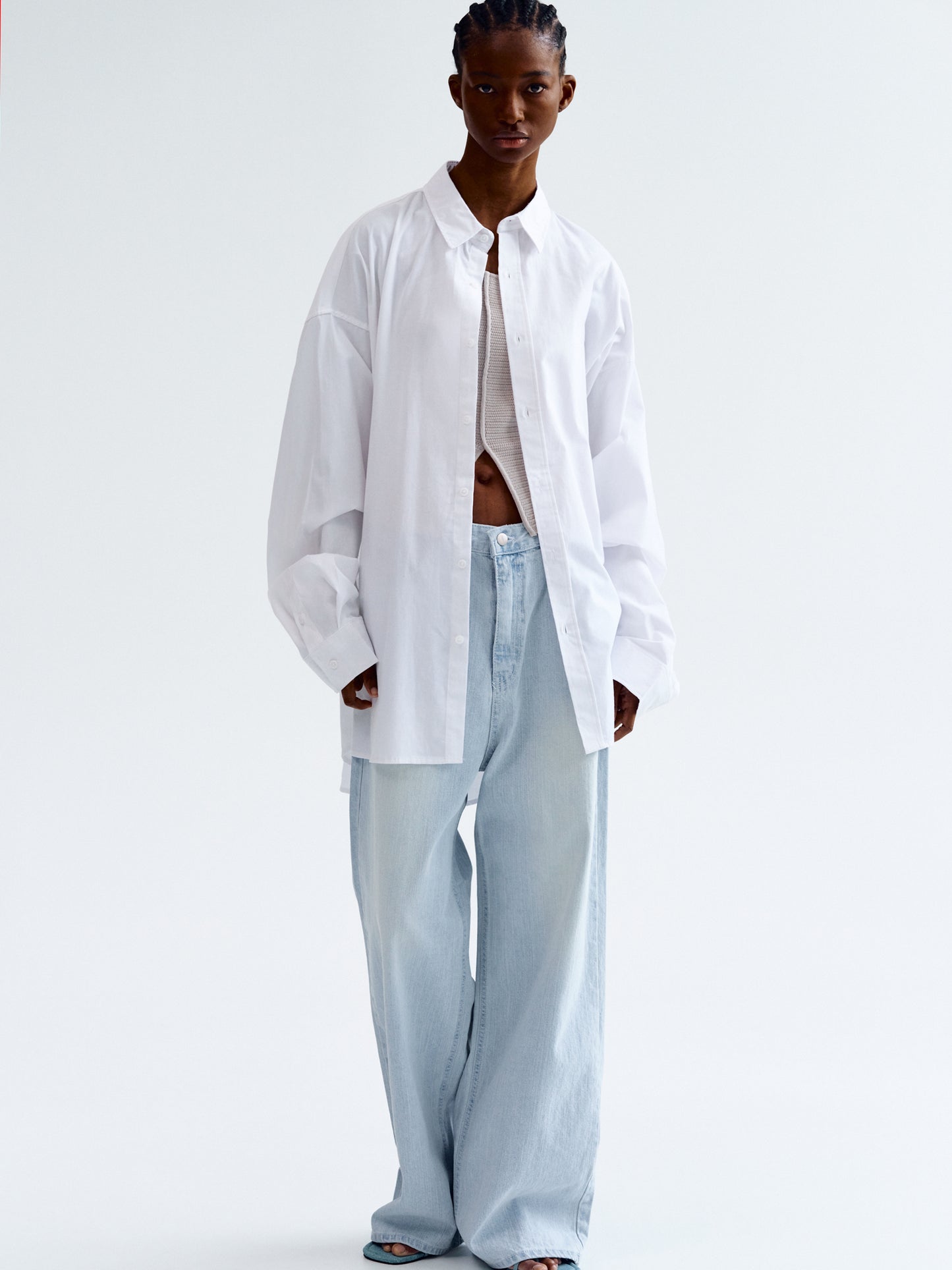 Over-Fit Cotton Shirt, White