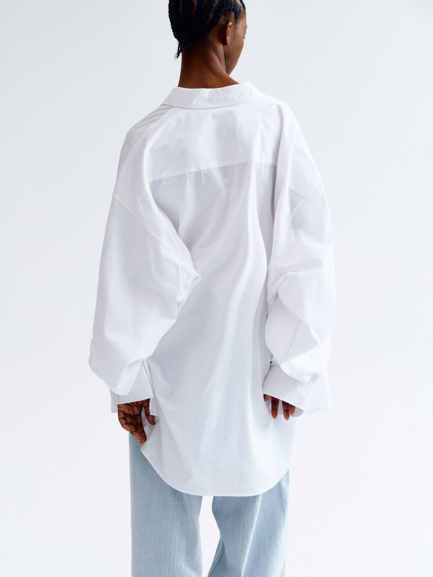 Over-Fit Cotton Shirt, White