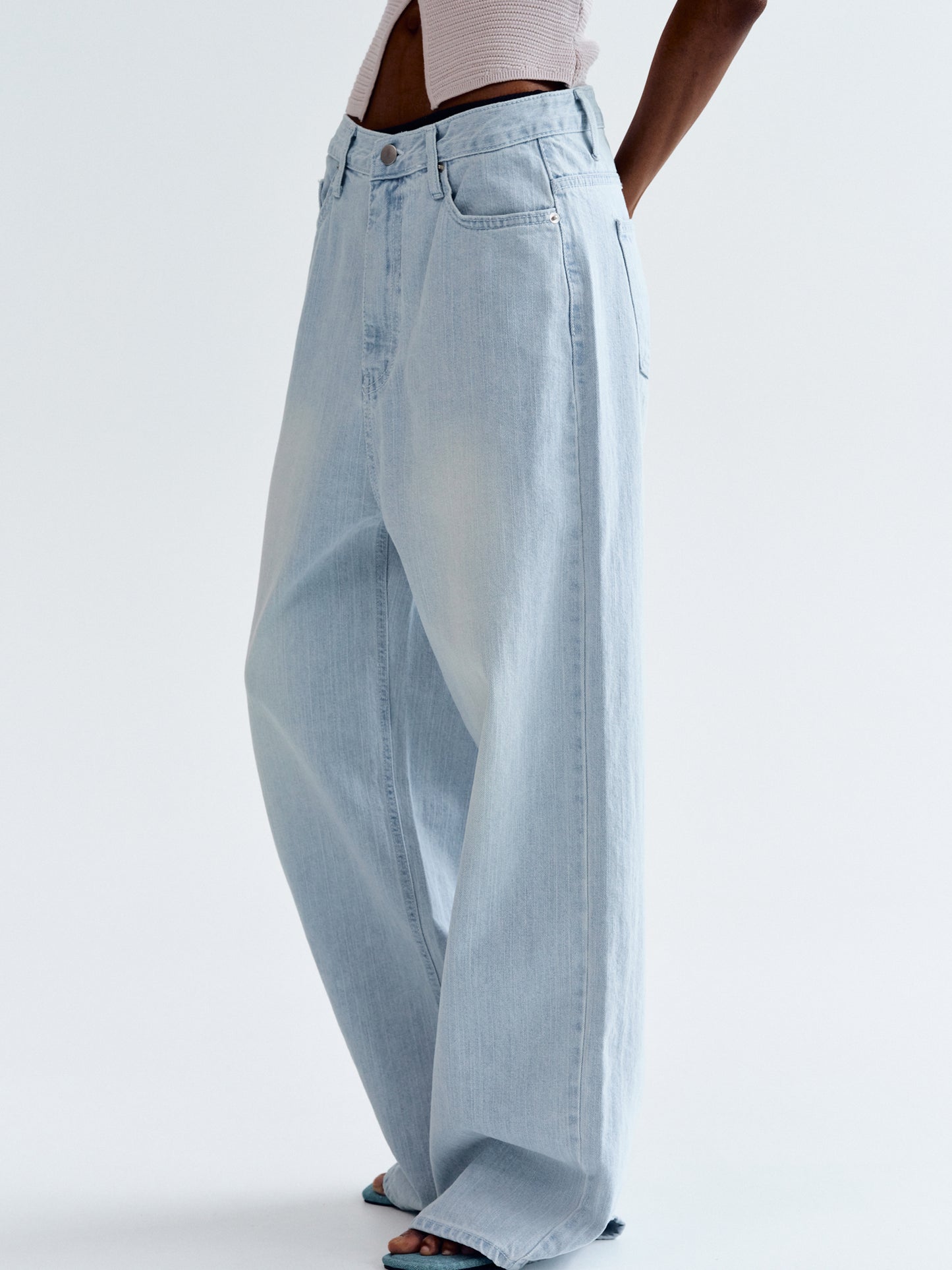 Mid Rise Loose Jeans, Clear Sky
