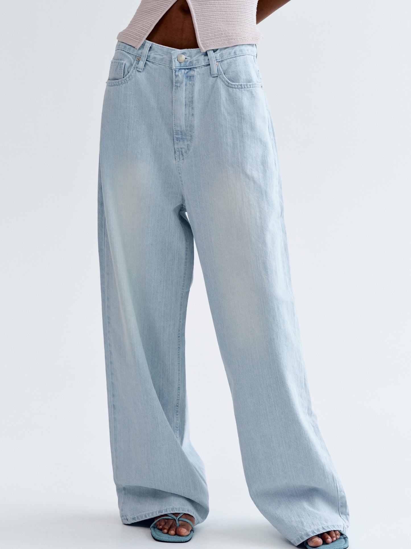 Mid Rise Loose Jeans, Clear Sky