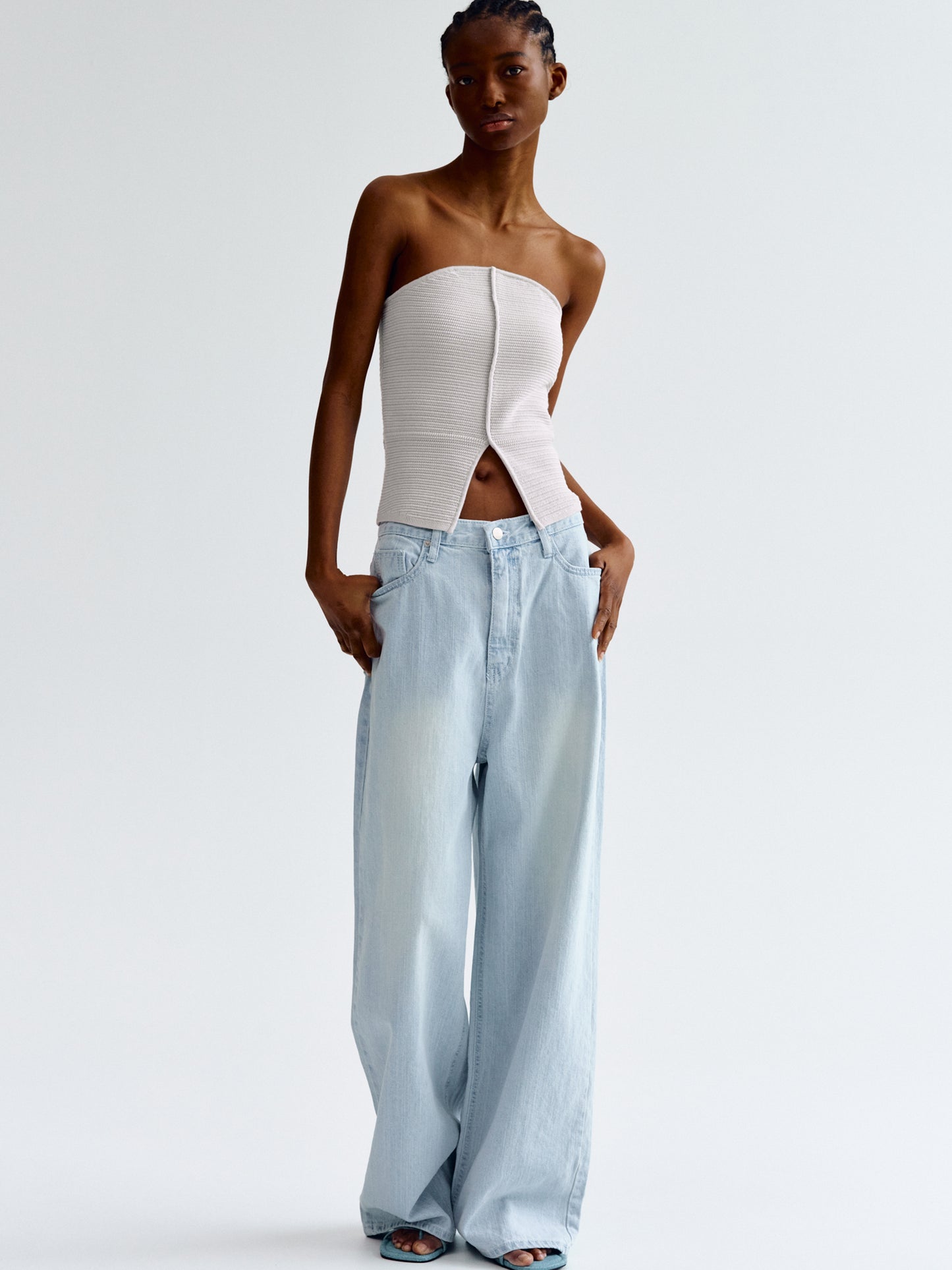 Mid Rise Loose Jeans, Clear Sky