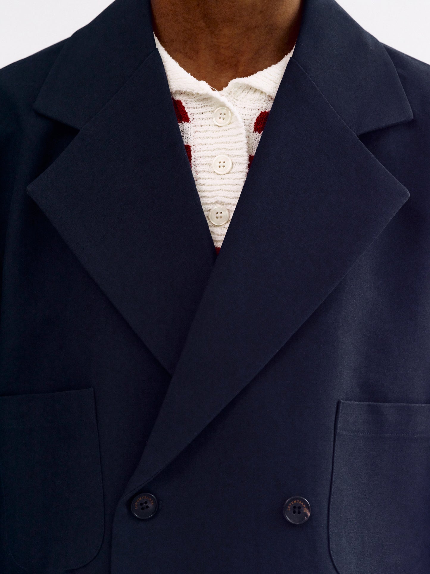 Three-Quarter Sleeves Cotton Jacket, Navy