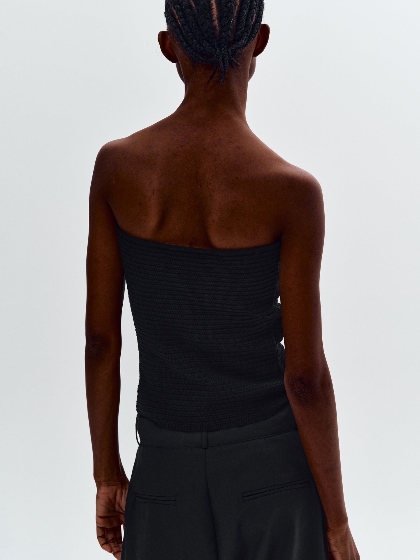 Dart Knitted Tube Top, Black
