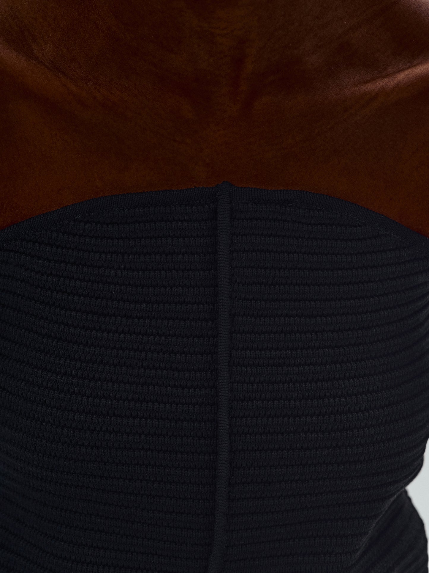 Dart Knitted Tube Top, Black