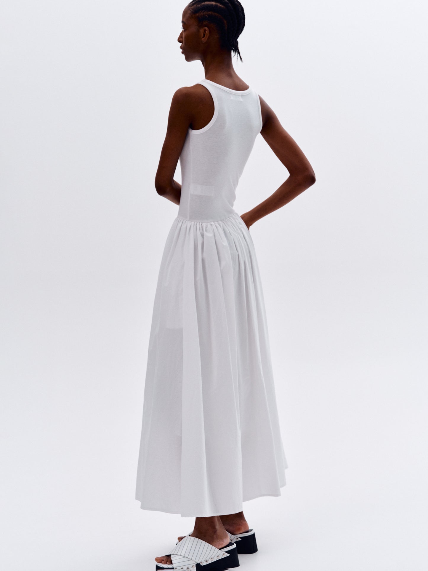 Cotton Tank Dress, White