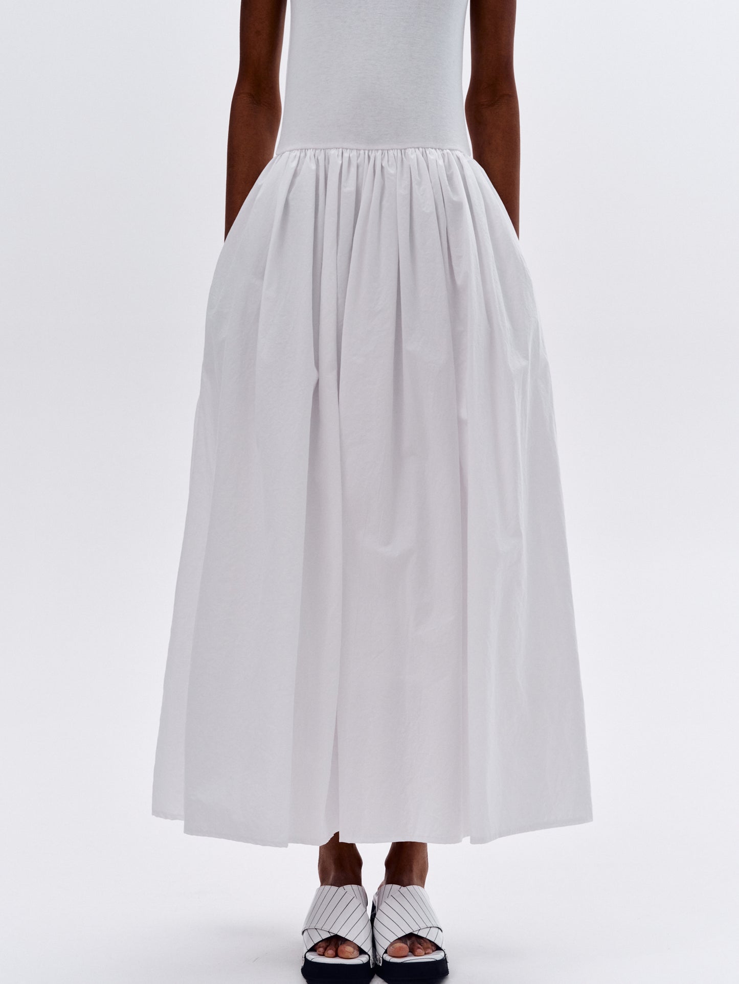 Cotton Tank Dress, White