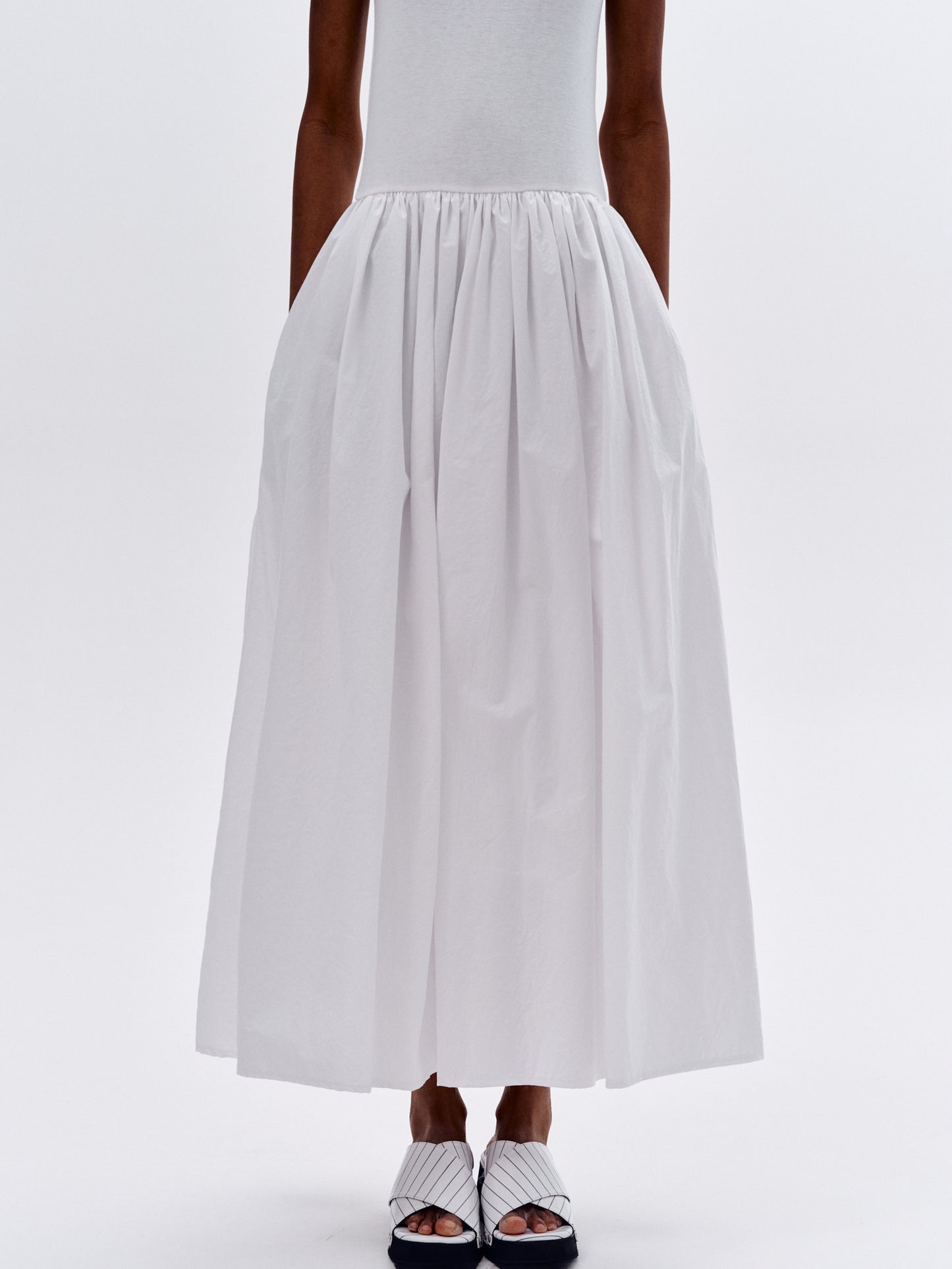 Cotton Tank Dress, White