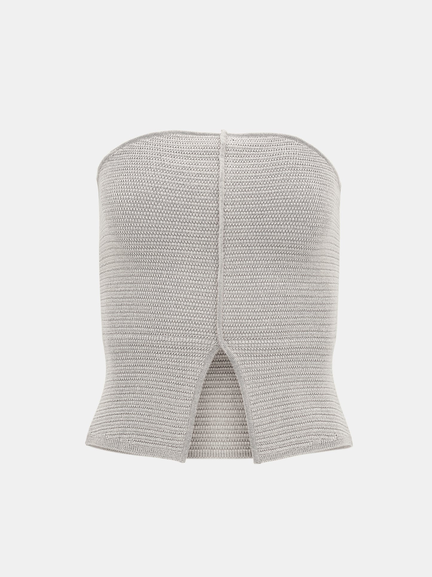 Dart Knitted Tube Top, Grey Beige