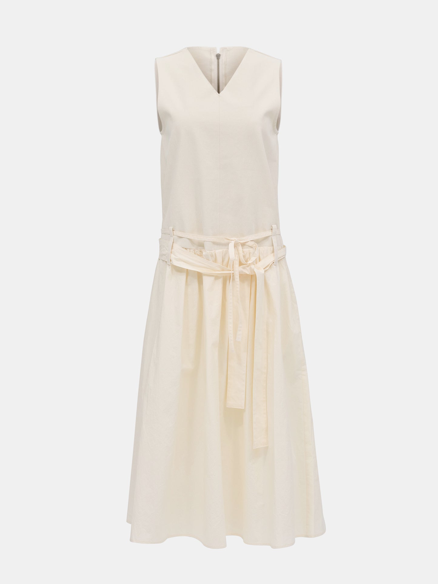Double Belt Dress, Ivory