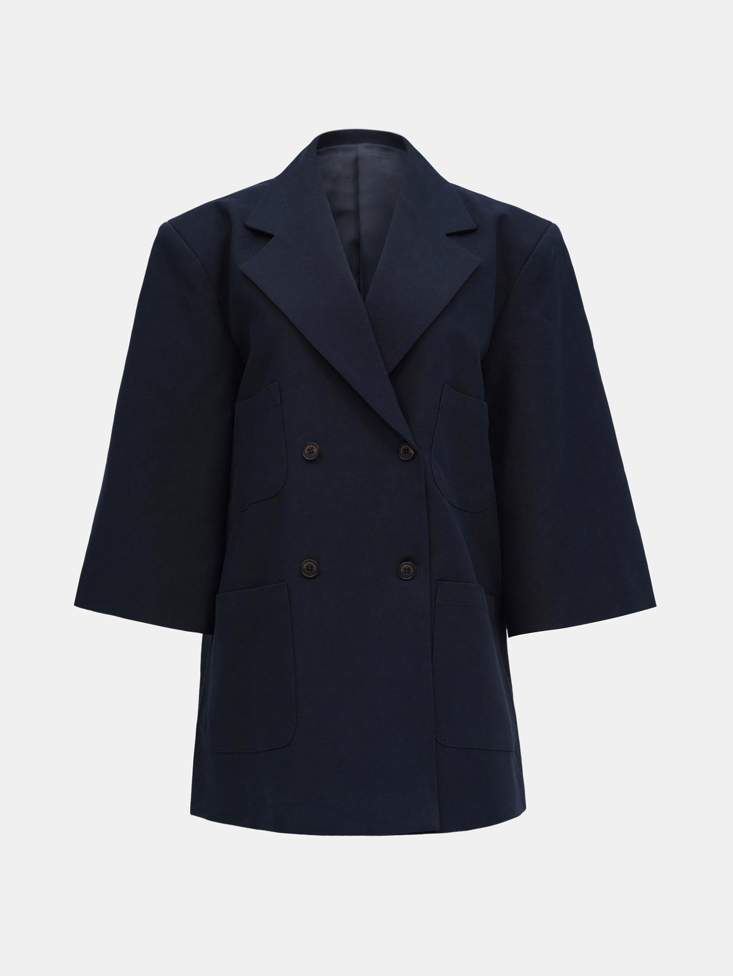 Three-Quarter Sleeves Cotton Jacket, Navy