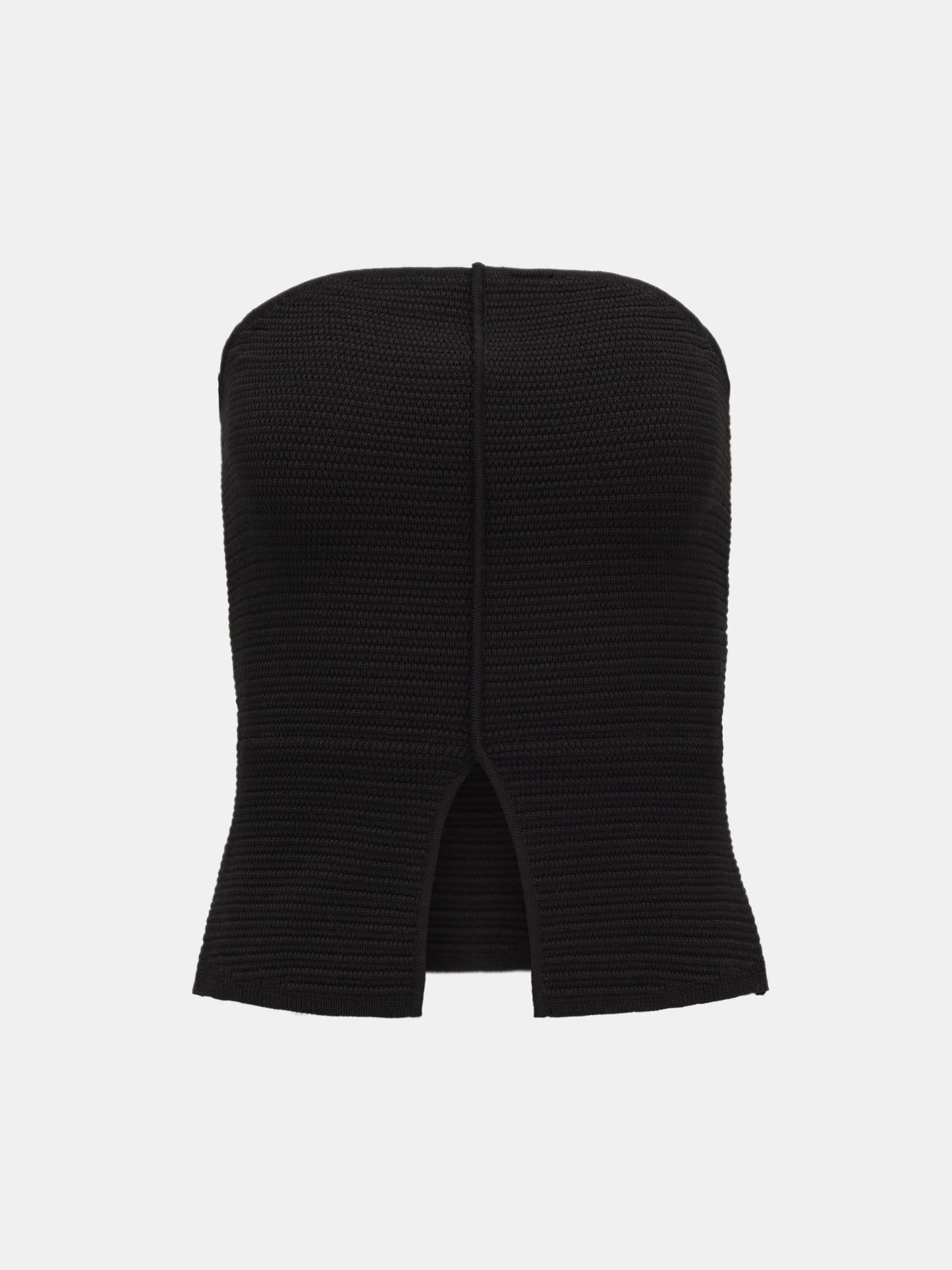 Dart Knitted Tube Top, Black