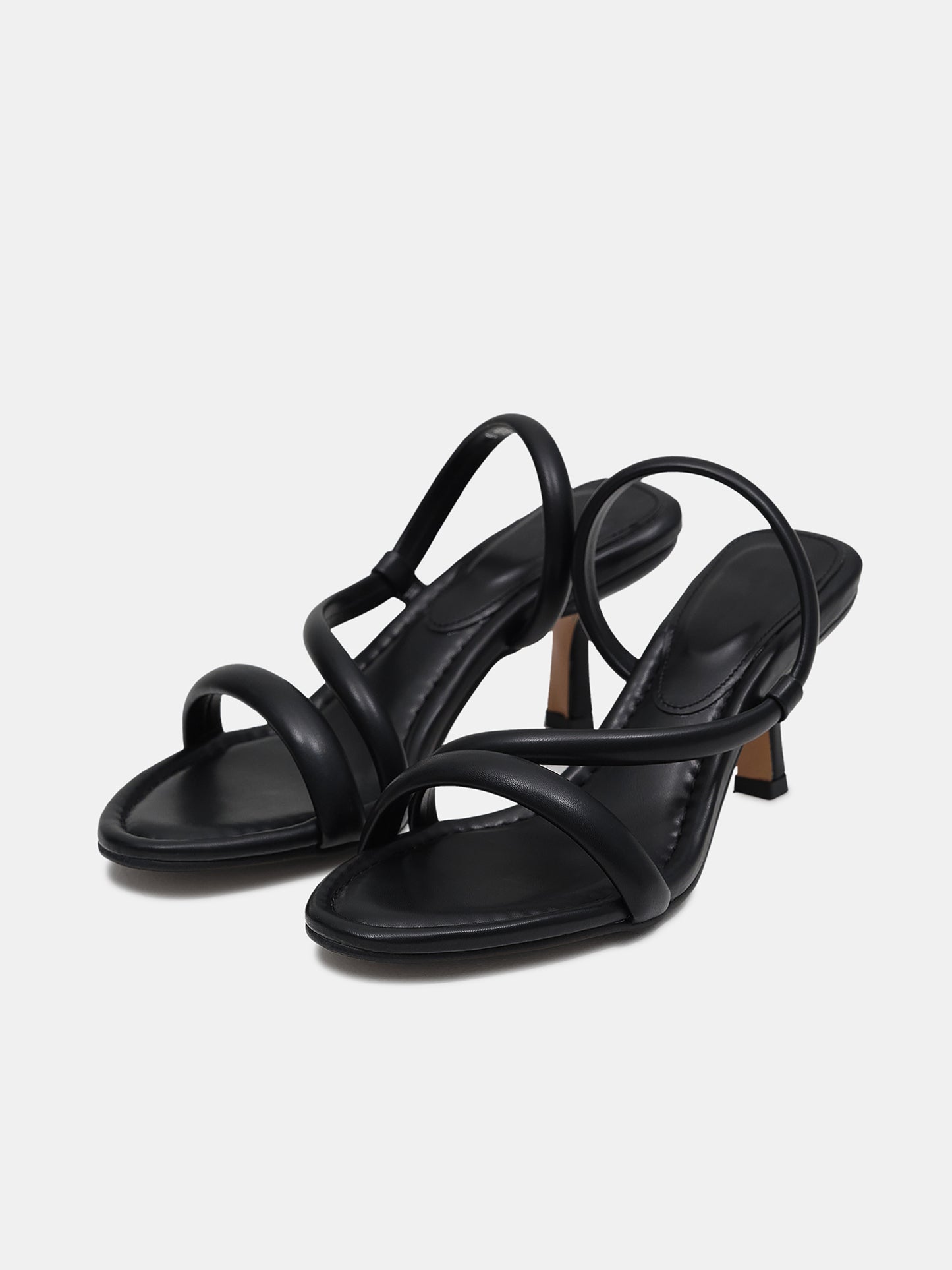 Cushion Heeled Sandals, Black