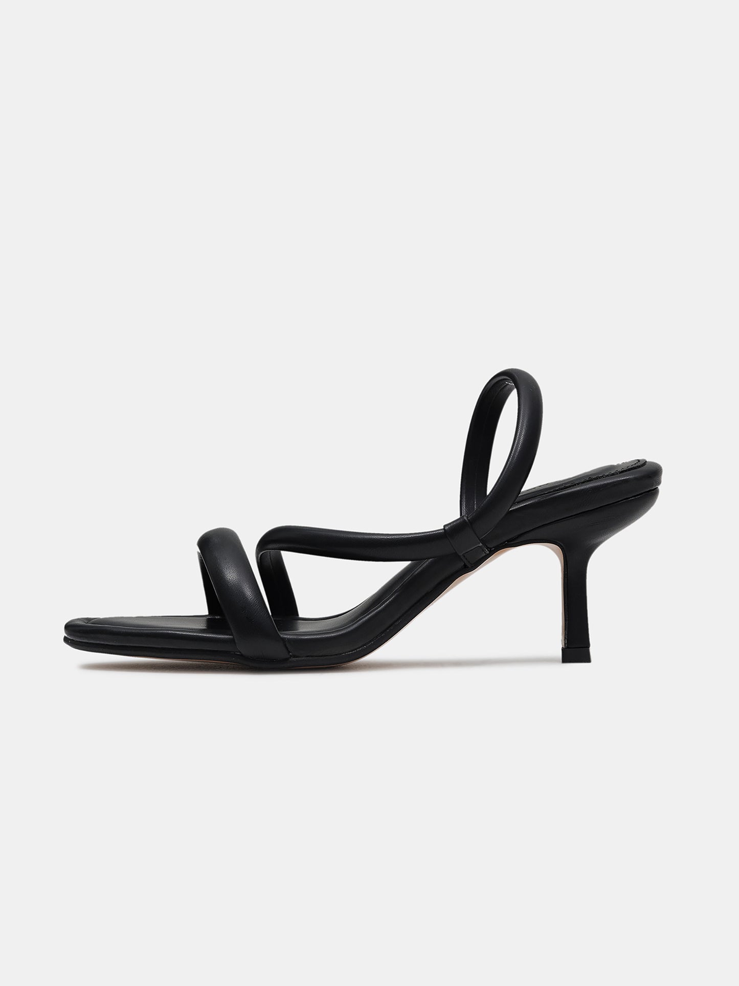 Cushion Heeled Sandals, Black