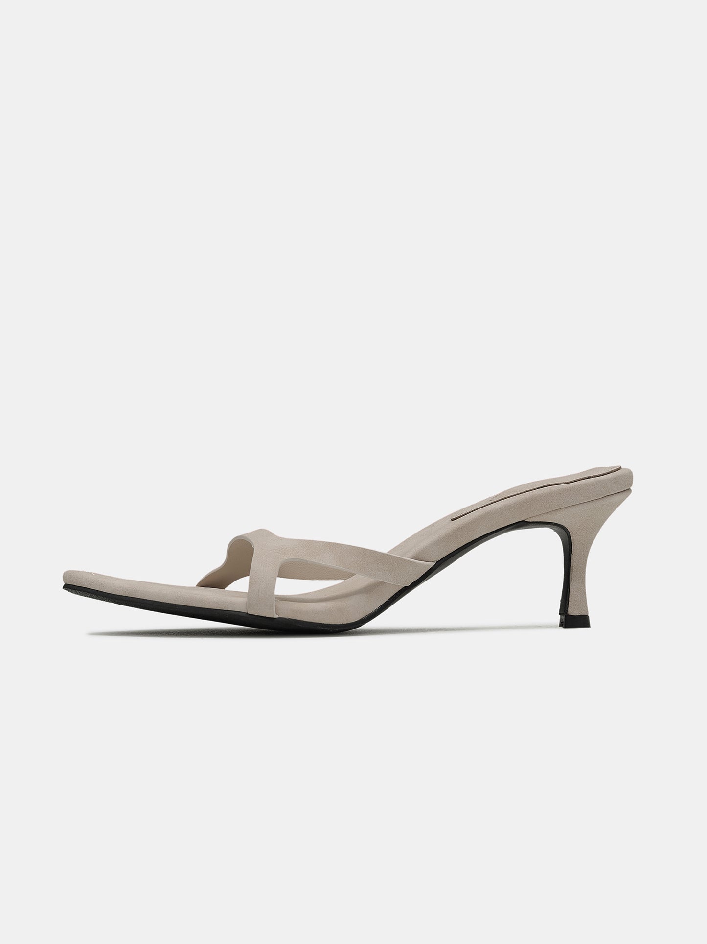 Minimal Strap Heeled Sandals,Ivory