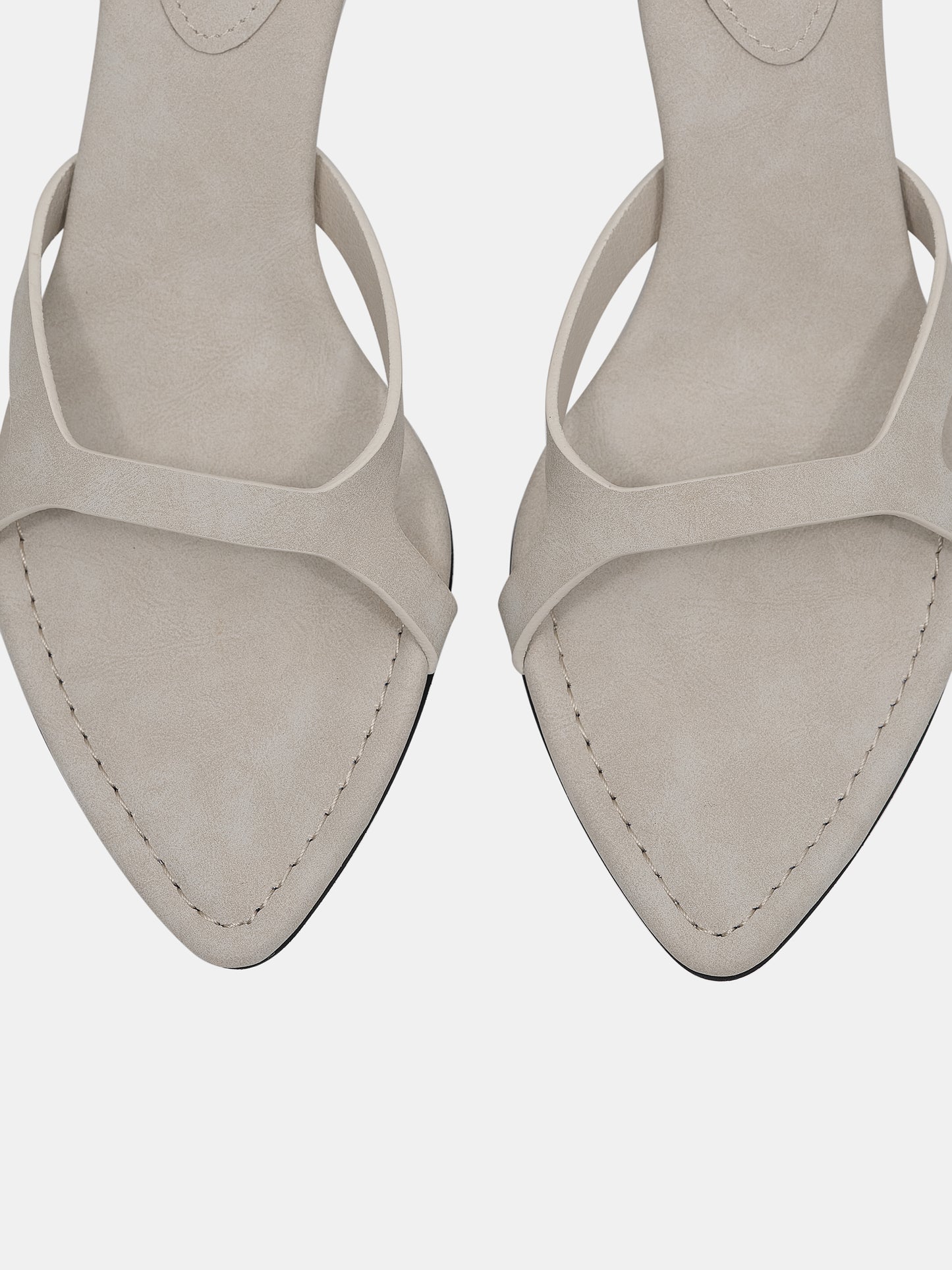 Minimal Strap Heeled Sandals,Ivory