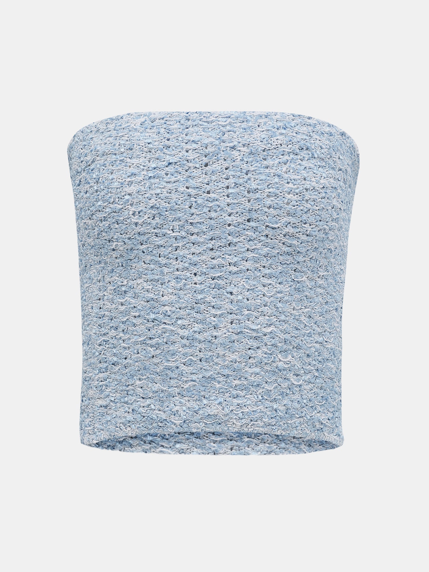 Tweed Tube Top, Sky Blue